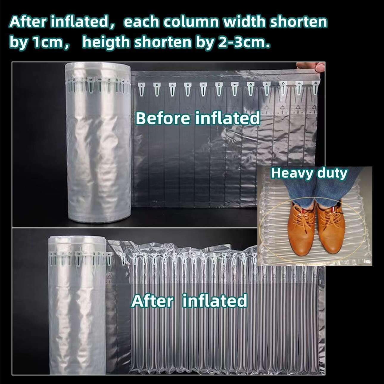 15.8inch x 164feet Large Bubble Cushioning wrap Roll Packing, Inflatable Packing Material, Bubble Roll Wrap with Free Pump, Air Column for Heavy Duty Frigile Protector, Moving Shipping Supplies