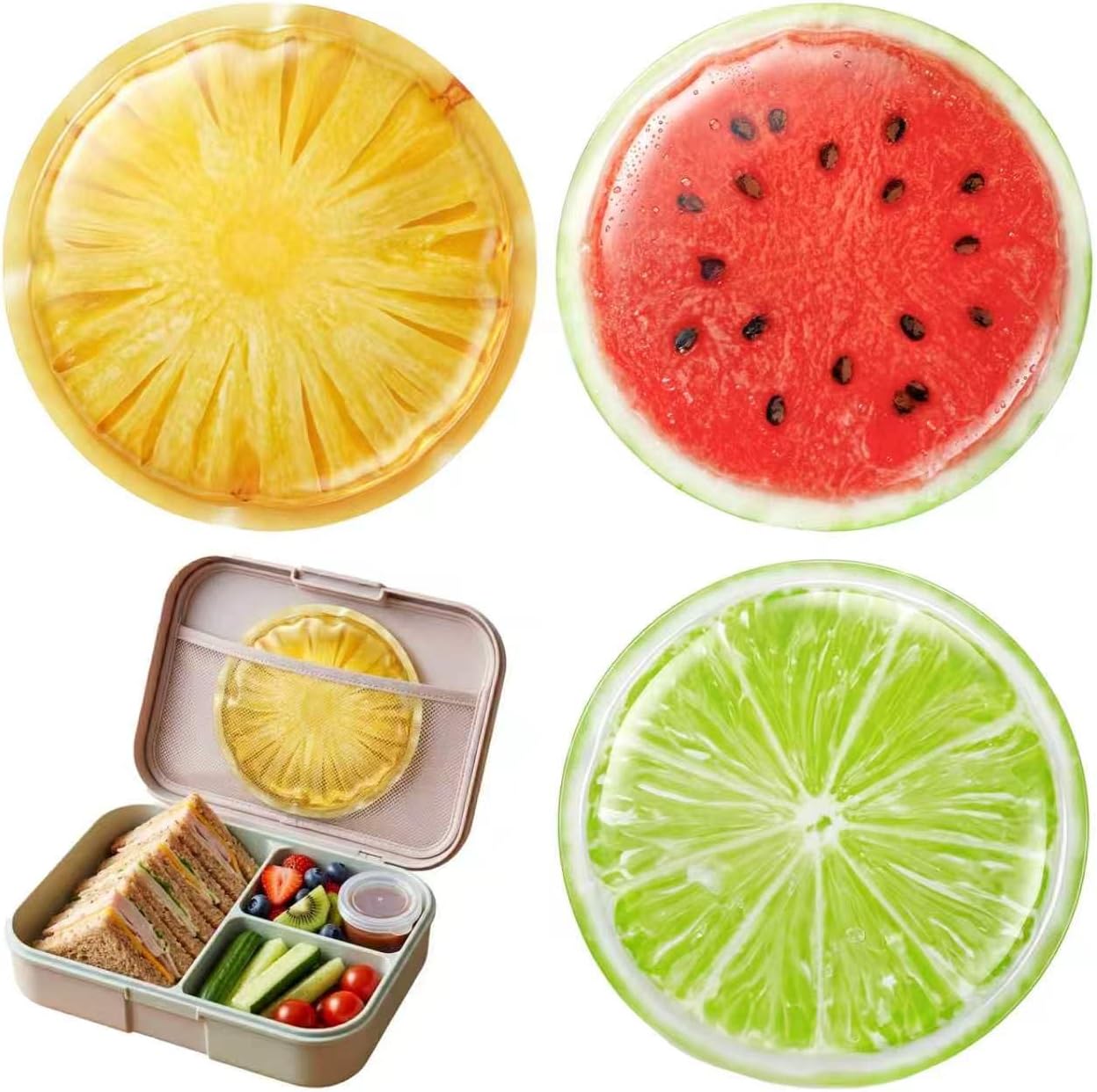 Round Ice Packs - Reusable PE Material Cooler Pack for Food, Fruits & Drinks - Lightweight Freezer Pack for Picnic, Work, Sports & Camping (YX-2)