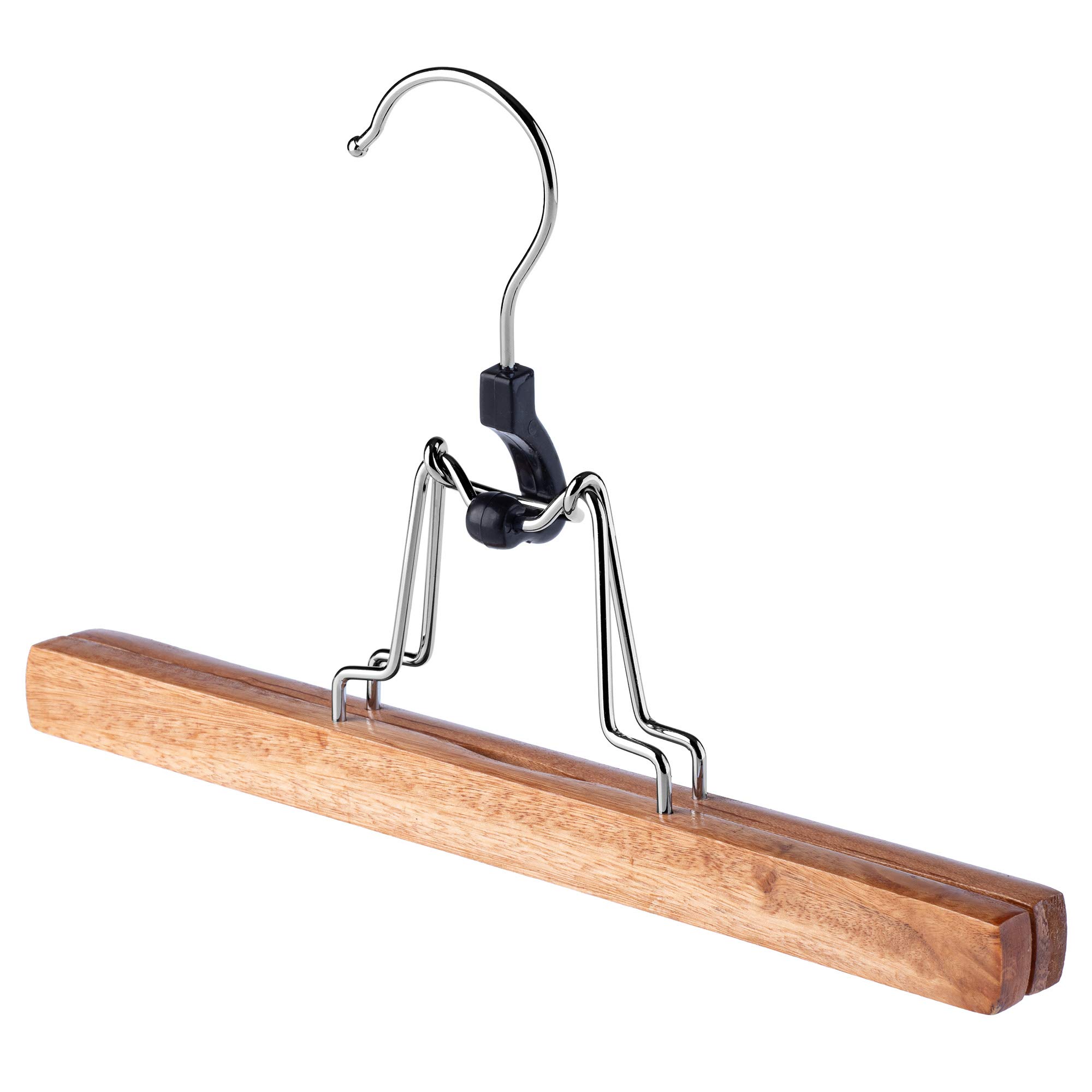 KADAX Perchas de Madera para Pantalones de Ropa, Pantalones, Falda, tensores de Pantalones, Falda, Falda, Falda, Tensor de Falda, Gancho Giratorio de 360° de Metal, Antideslizante (12)