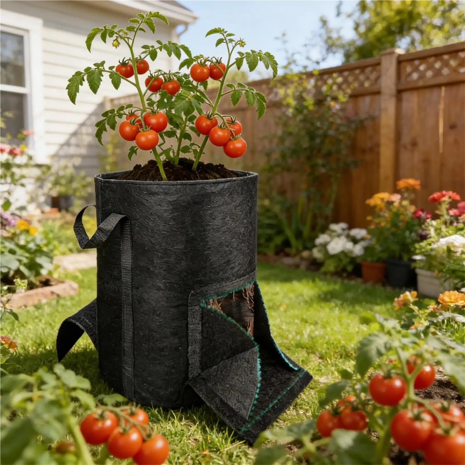 Stofftopf Pflanzbeutel aus Vliesstoff for Kartoffeln | For Karotten-Tomaten-Zwiebeln