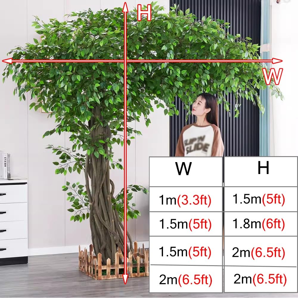 Künstliche Bäume für den Außenbereich für Veranda/Terrasse/Garten, wetterfester, UV-beständiger Kunstbaum, groß für Home-Office, Kinderzimmer und Fitness-Studio, wartungsfrei (Farbe: B x H