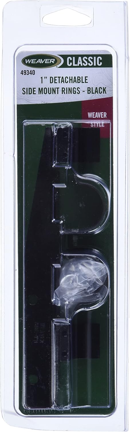 Weaver Side Mount Base - 1-Inch Long High Bracket and Rings