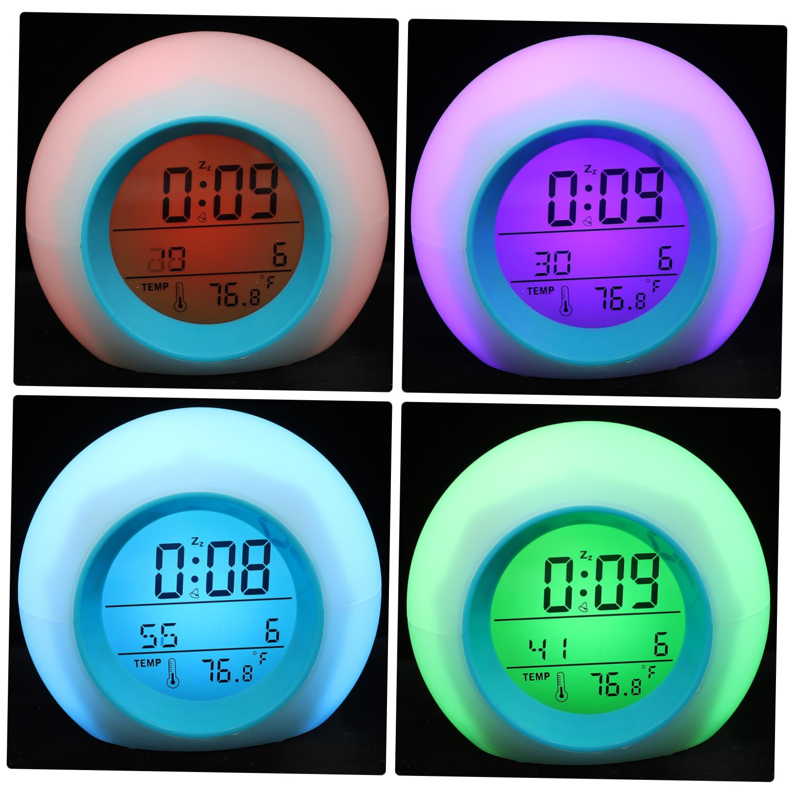 Ciieeo 3piezas Reloj Despertador Infantil Luz Led Colorida y Calendario Lámpara Nocturna Esférica para Niño Niña Función y Sonidos De Sueño Sin Batería Incluida