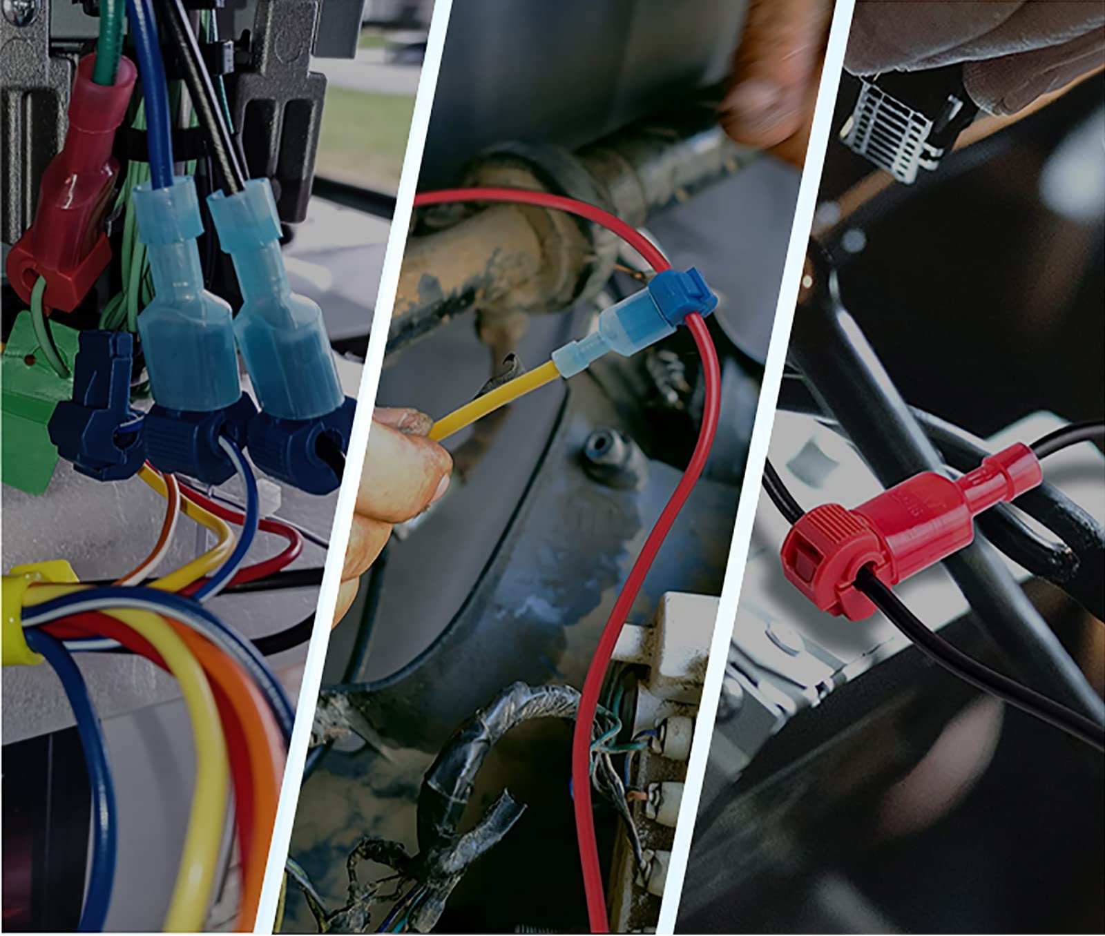 Connettori Per Cavi T-Tap Terminali Per Cavi Elettrici Autospelanti Terminali A Forcella Maschio Isolati A Sgancio Rapido Kit Assortimento Con Custodia,360pcs