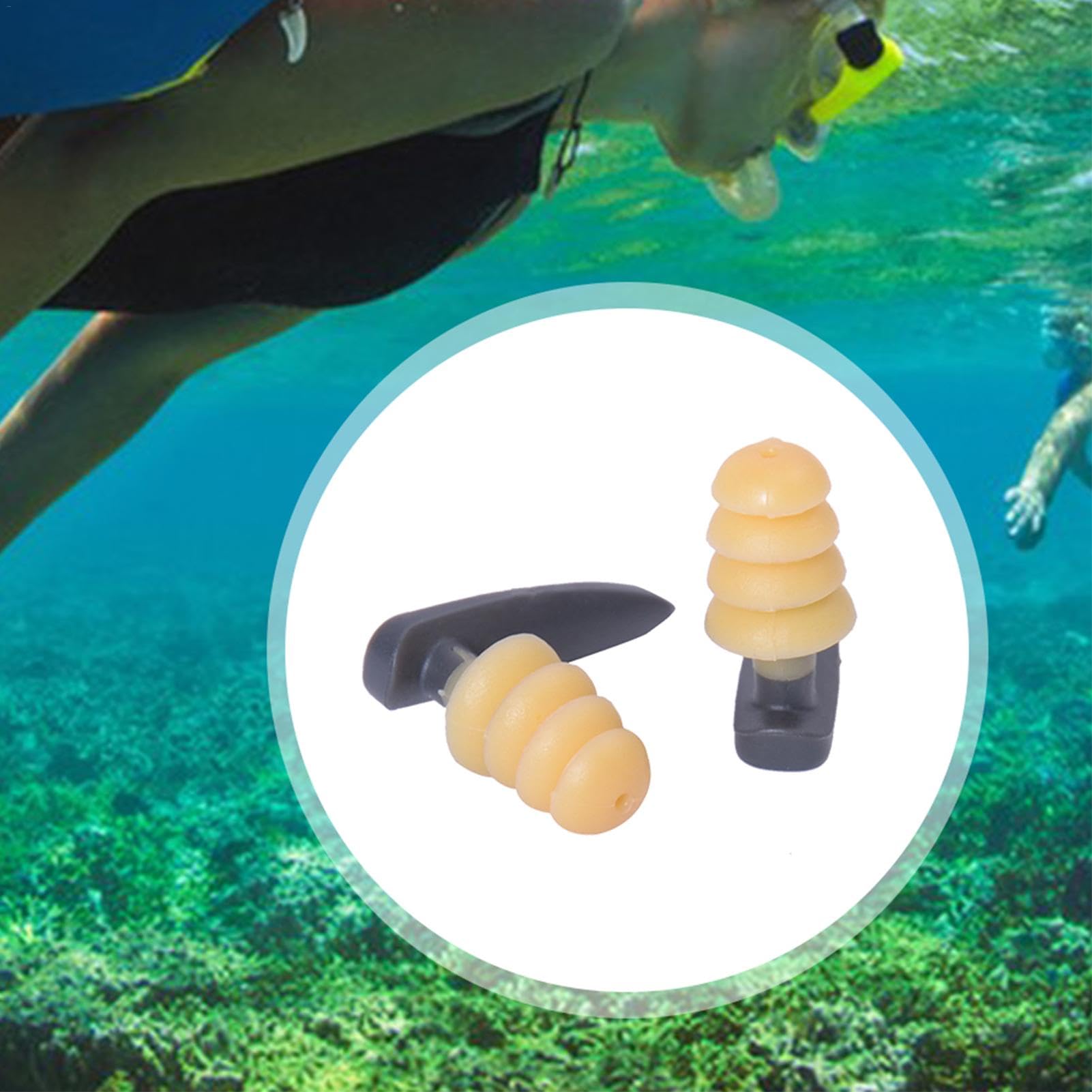 Bouchons D’oreilles De Natation Professionnels – 2 Pièces En Silicone Doux, étanches, Avec Boîte De Rangement, Pour Plongée