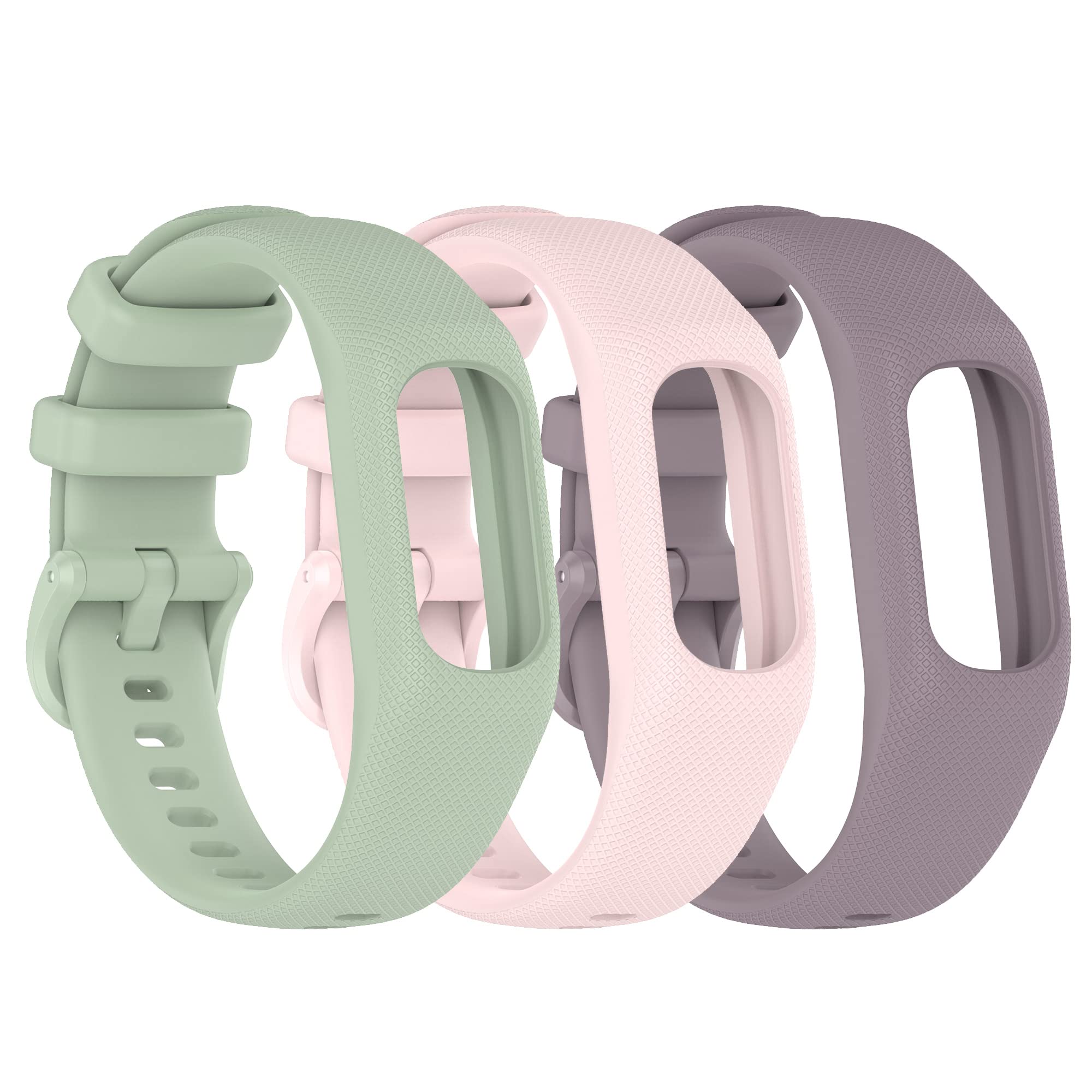 3PCS Soft Silicone Bands Compatible with Garmin Vivosmart 5 Straps Replacement Wristbands Bracelet Band Case Cover for Women Men, Small/Large Size-image-17