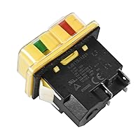 Vista 4 de HQRP Interruptor electromagnético de encendido y apagado de 4 pines compatible con KEDU KJD17B, interruptor de arranque de herramienta eléctrica