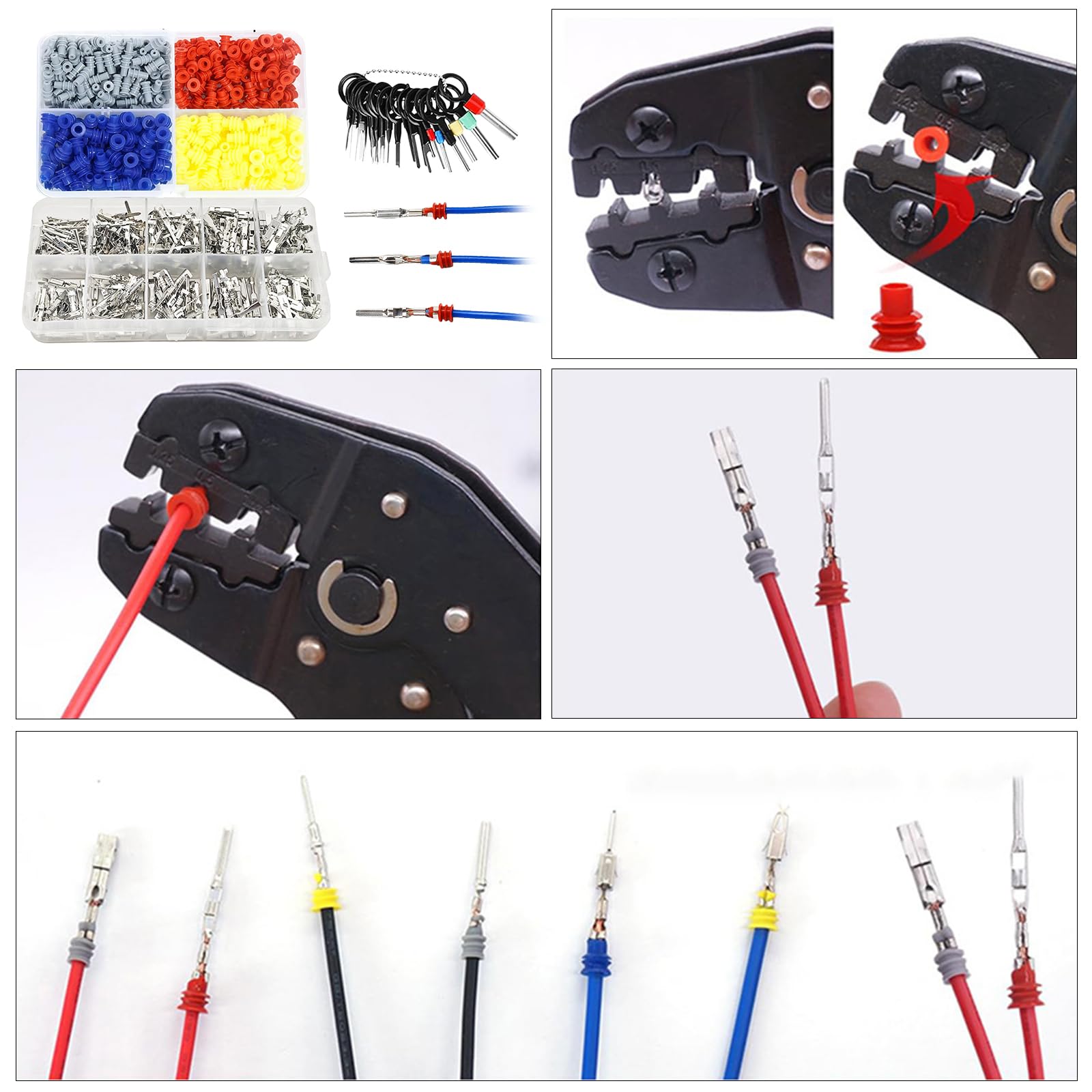 Broches de bornes serties pour l'électricité automobile: Kit de 690 broches de connecteur 1/1,5/1,8/2,2/2,3/2,5/2,8/3,5 mm, Kit de broches de connecteur résistantes à la corrosion pour voitures