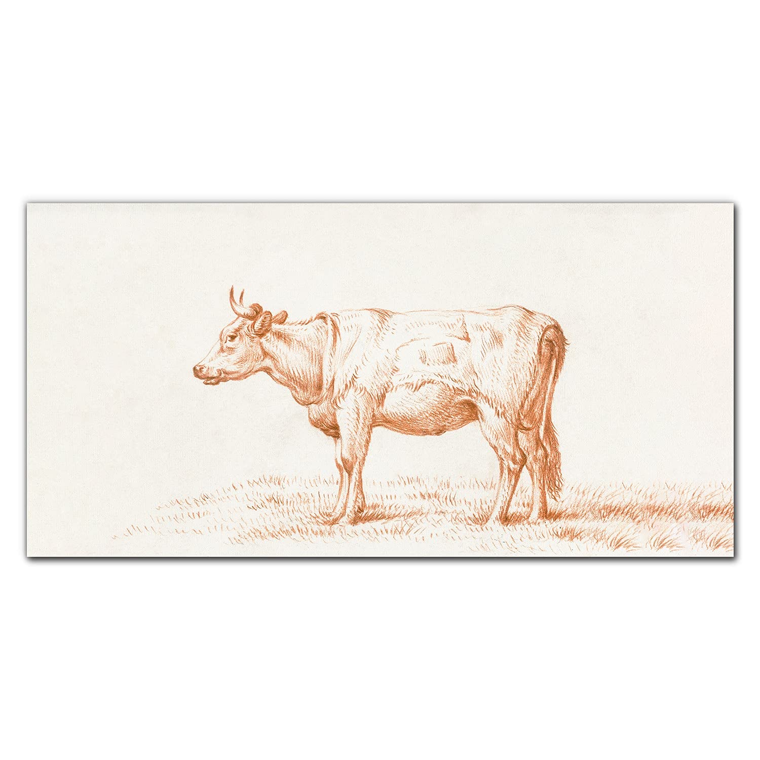 Crédence de cuisine en verre trempé 100x50 cm haut de gamme motif vache rustique