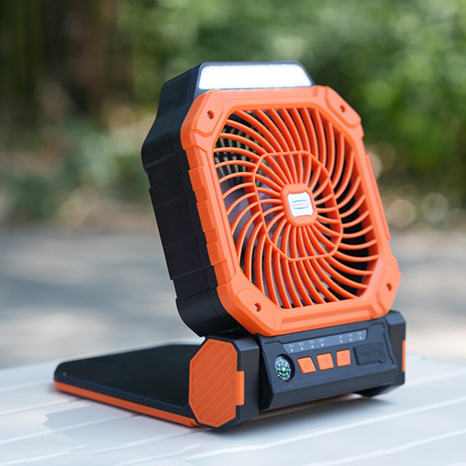 Ventilador Solar Luz LED Pequeña Ajustable Con Temporizador