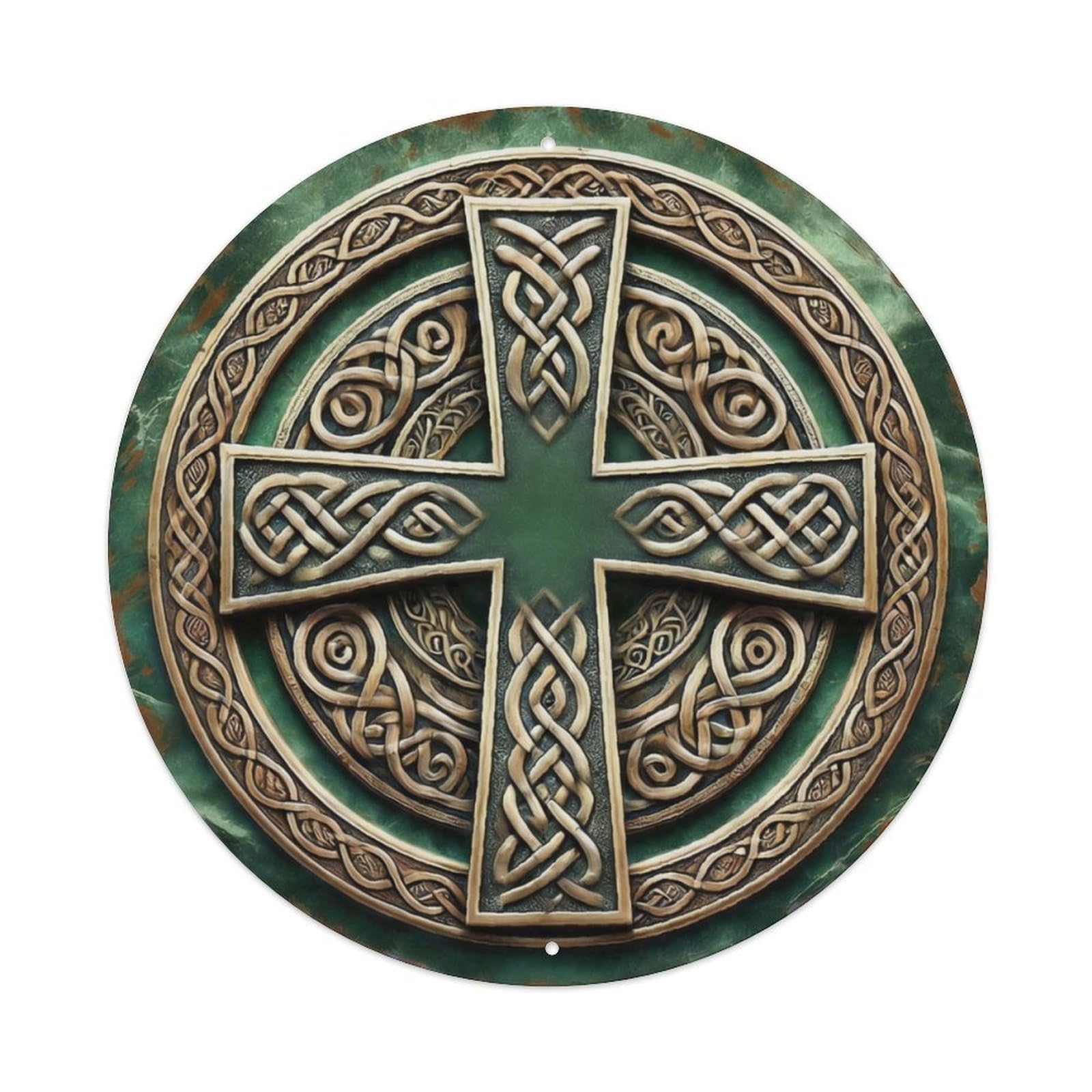 Ldfuieksufg Style Celtic Knot Cross Vintage Relief Sign Vintage Aluminium Metal Sign, Retro Wall Decor For Home, Bar, Garage & Farmhouse 20X20cm