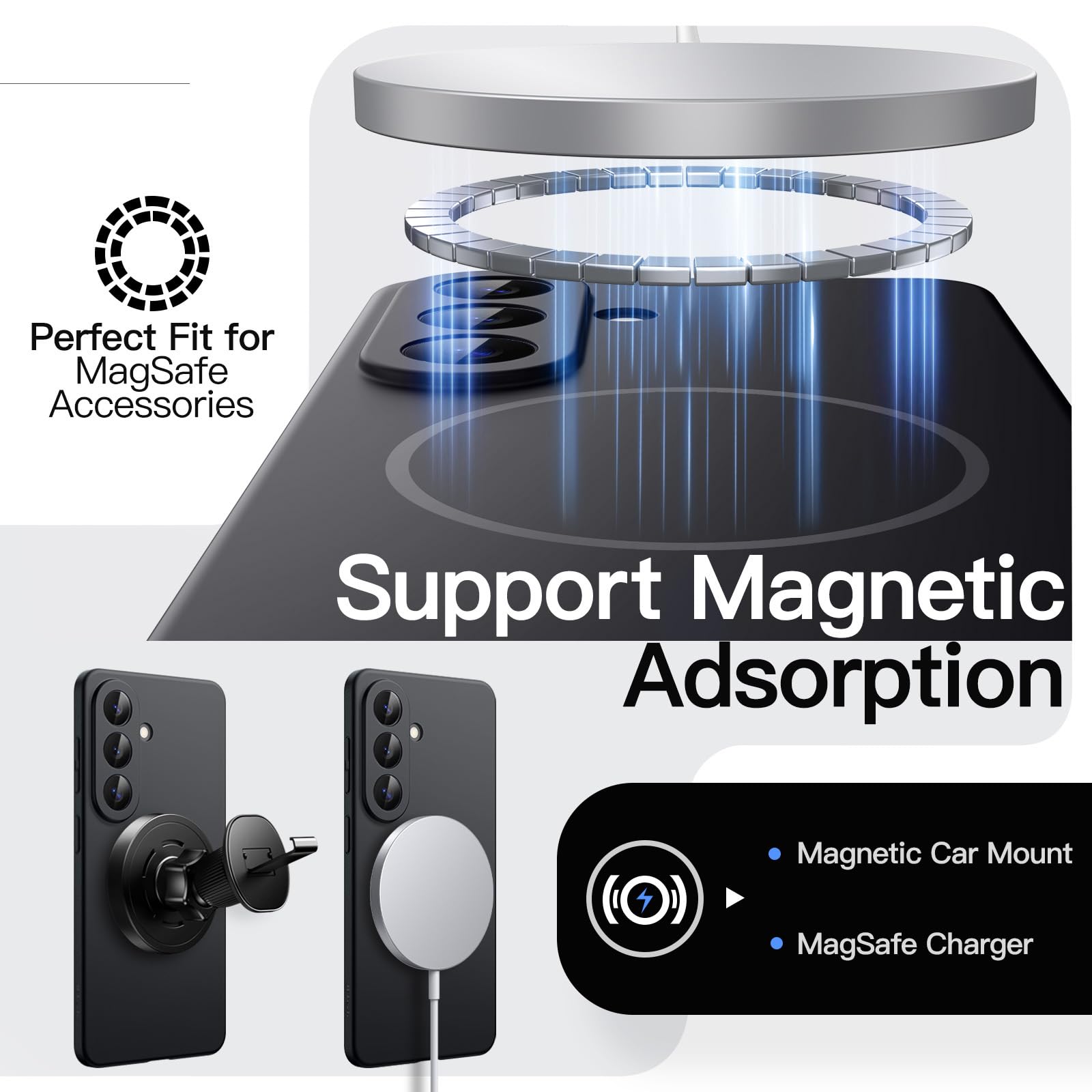 JETech Magnetic Slim Case for Samsung Galaxy S26, Black — Amazon image 4