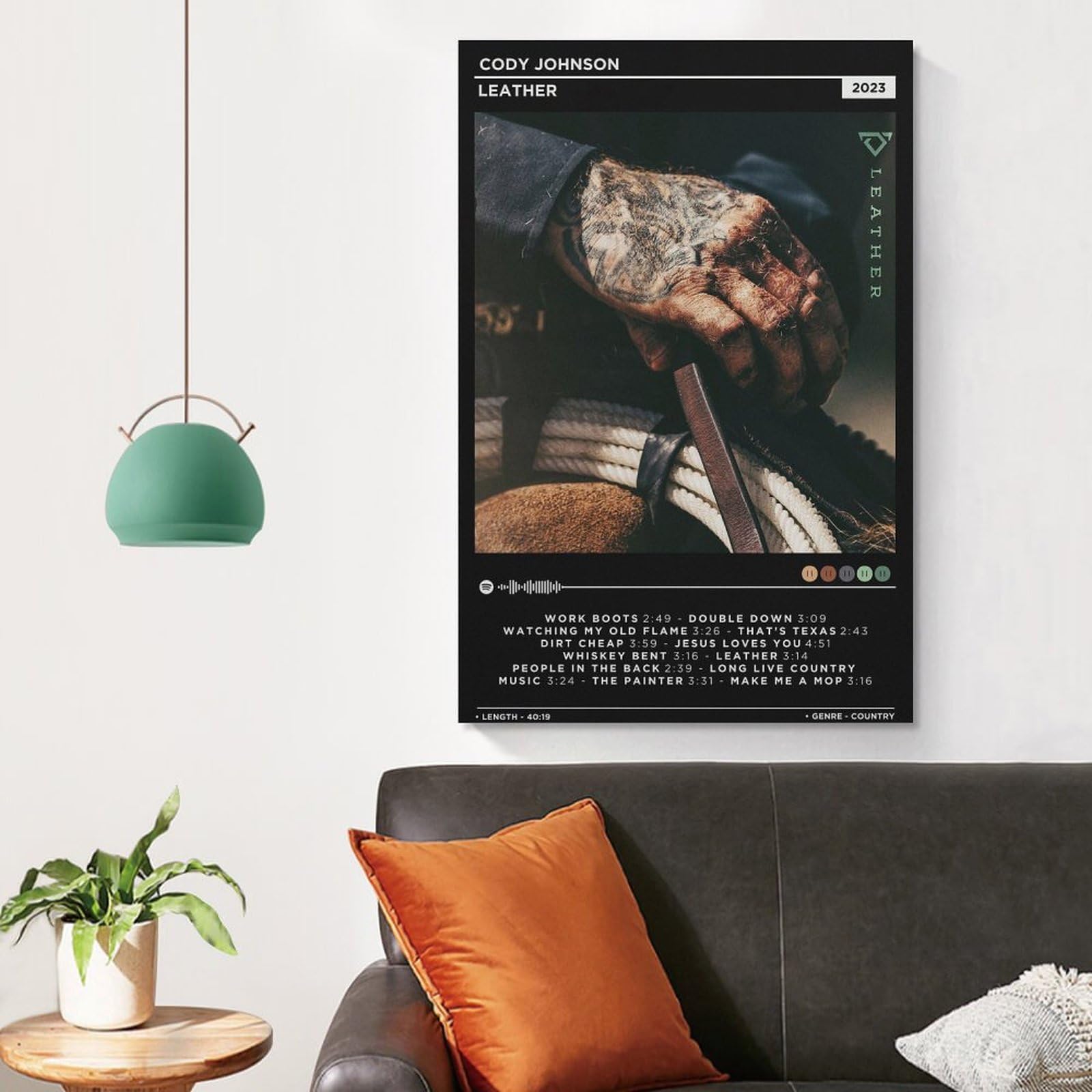 Amazon.com: BATTTX Cody Johnson - Leather Canvas Poster Wall