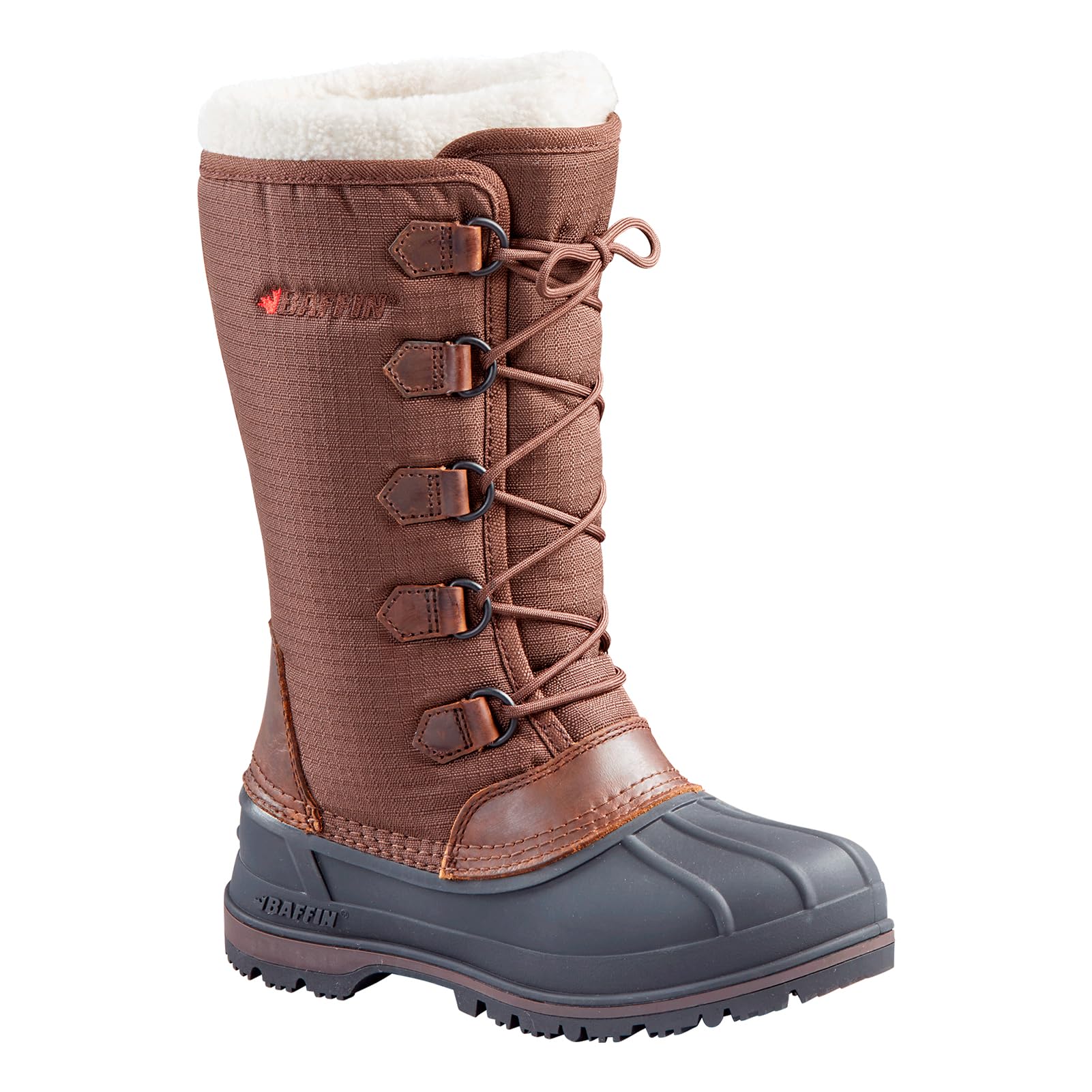 Women's OTTAWA Waterproof Insulated Tall-Height Lace-Up Snow Boots, Leather & Nylon Upper, Flexible Polar Rubber Base