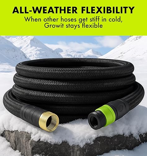 Miniatura 5 de Manguera de jardín flexible de 50 pies, ligera, sin torceduras, resistente, resistente a la abrasión, manguera de jardín para todo tipo de clima