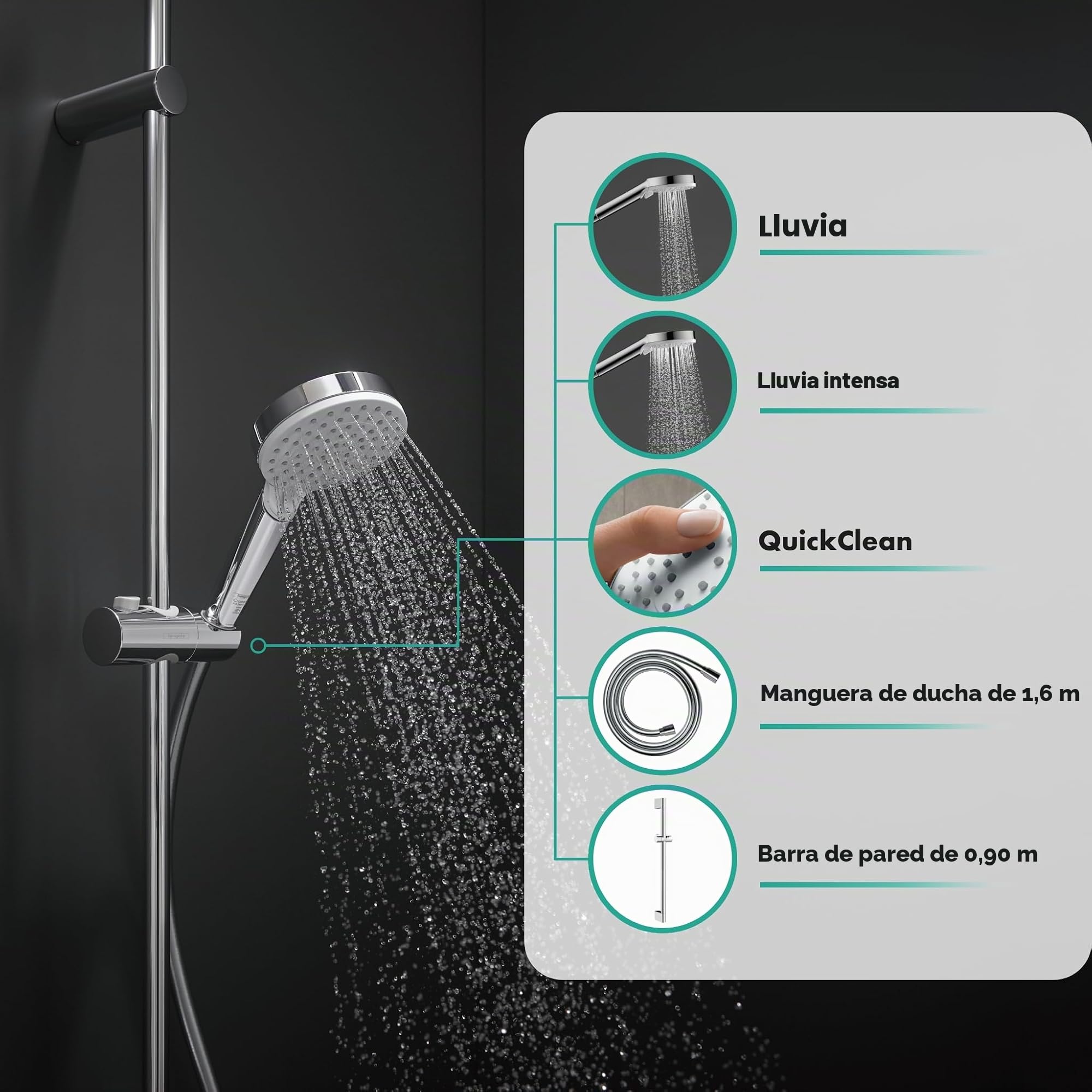 Hansgrohe juego de ducha Crometta Vario/Unica 900mm blanco/cromo