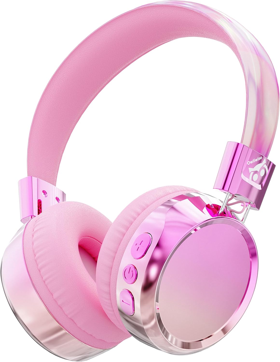 Kids Bluetooth Headphones, 74/85dB Volume Limited, 60H Playtime, Built-in Mic, Fast Charging, Bluetooth 5.4, Foldable Toddler Wireless Over-Ear with AUX Cord, for iPad/Tablet/Airplane