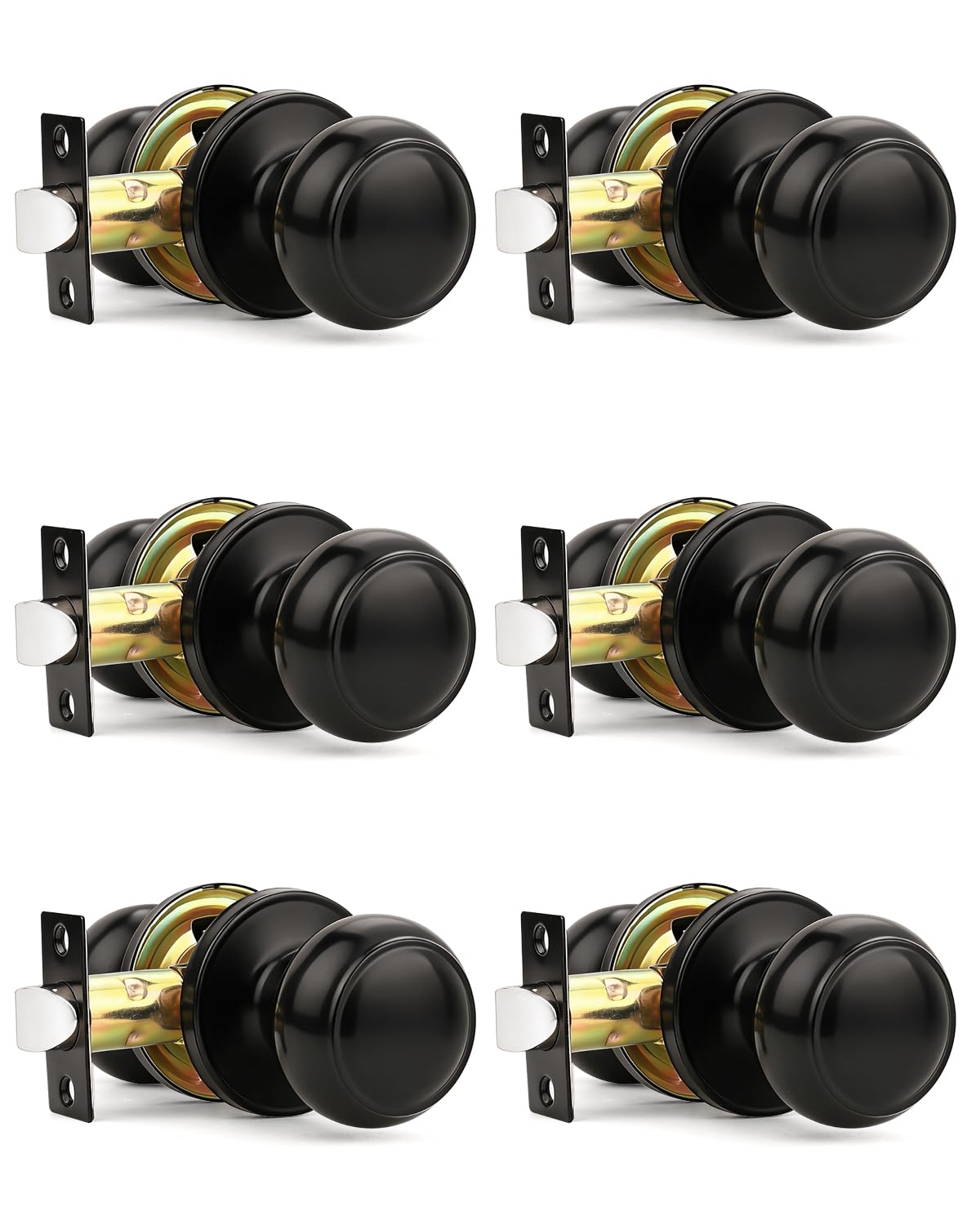 Matte Black Door Knobs - Keyless Privacy Locks -11
