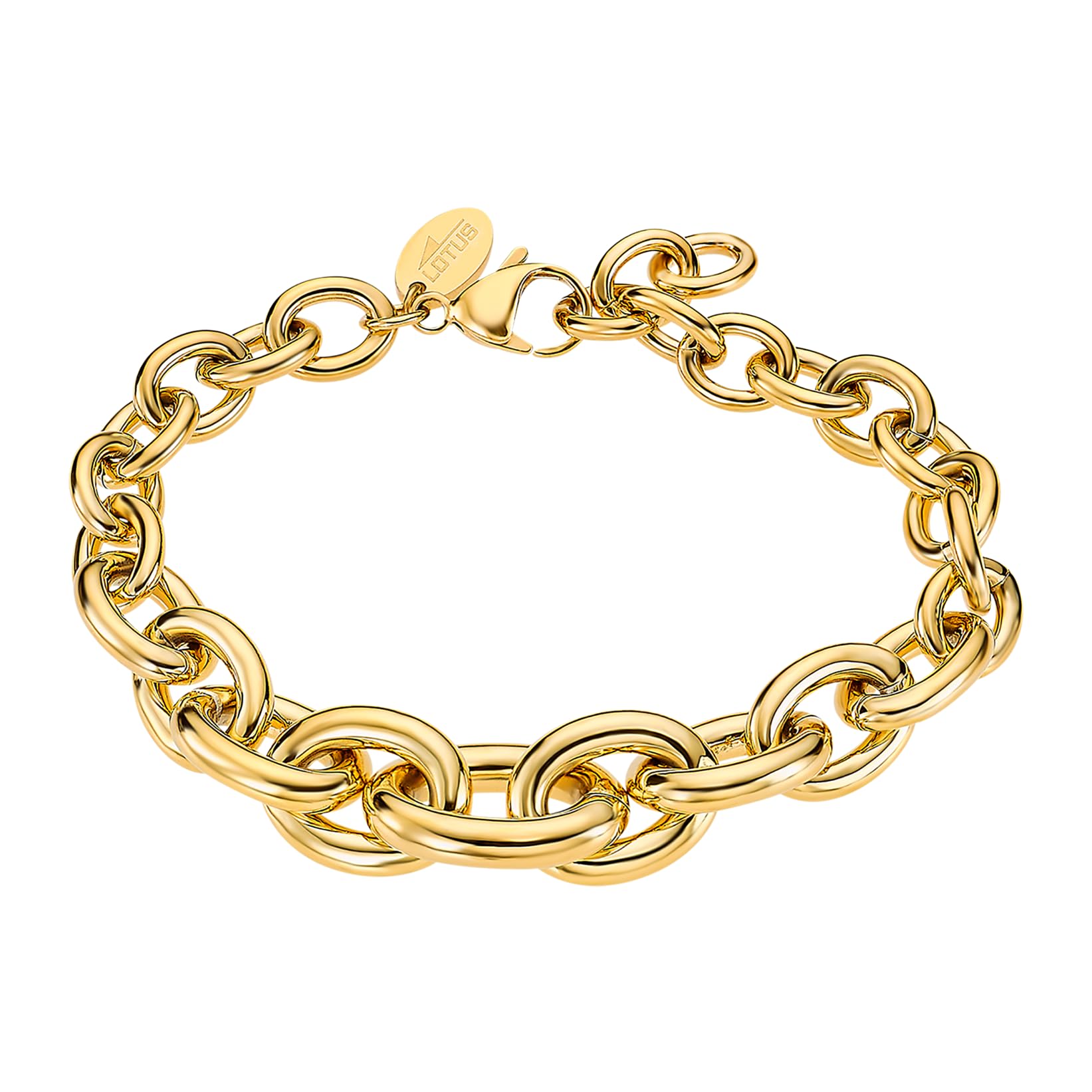 LOTUS STYLE LOTUS STYLE Pulsera Acero Inoxidable Mujer LS2336-2/2 - Sofisticado Brazalete con Pulido y Acabado Refinado - Pulsera Dorada 21,5 cm - Regalo de Cumpleaños - Aniversario - Ocasiones Especiales