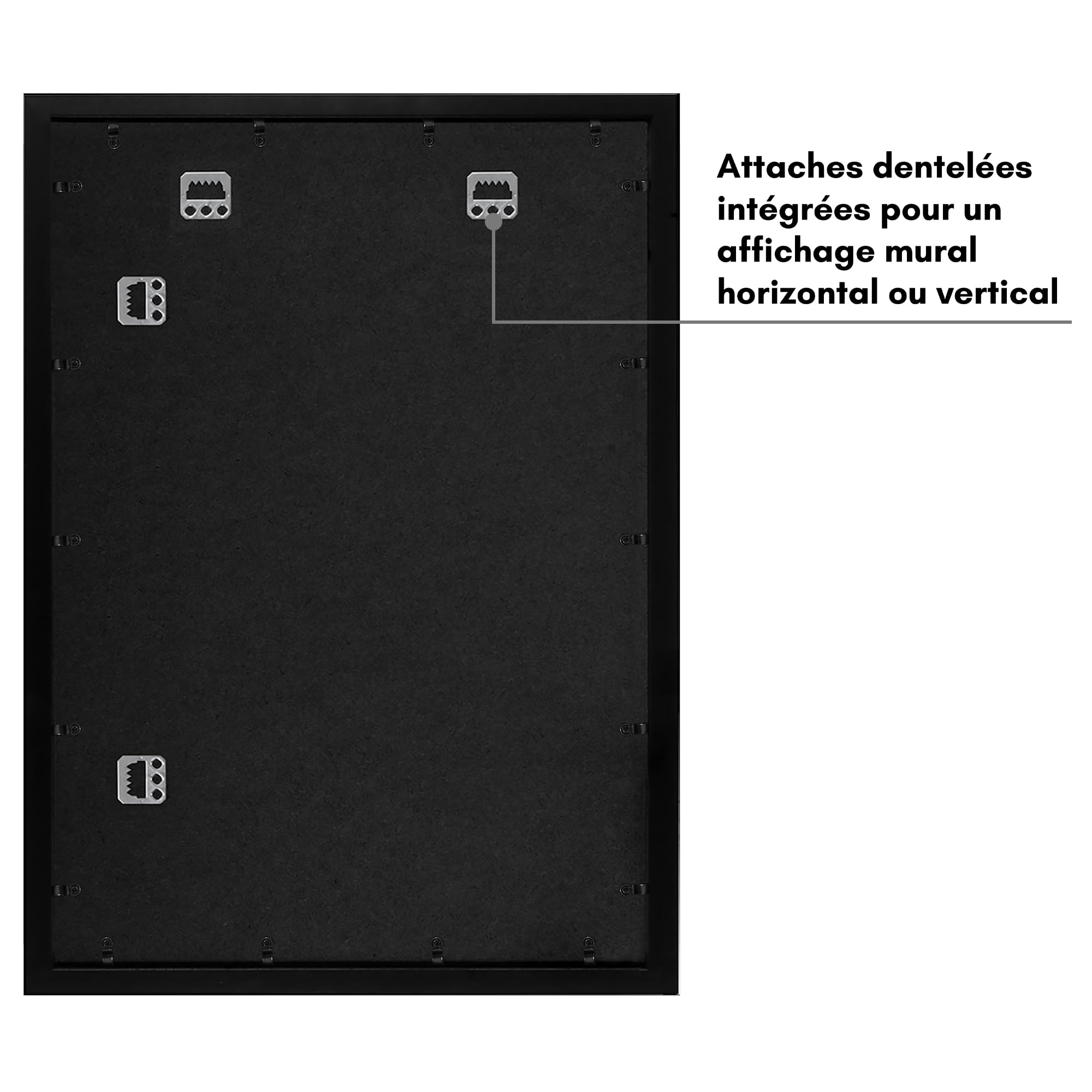 Americanflat Cadre Photo A1 Noir- MDF avec Acrylique Résistant aux Chocs & Matériel de Suspension Intégré - Format Horizontal et Vertical pour Mur - 59x84 cm