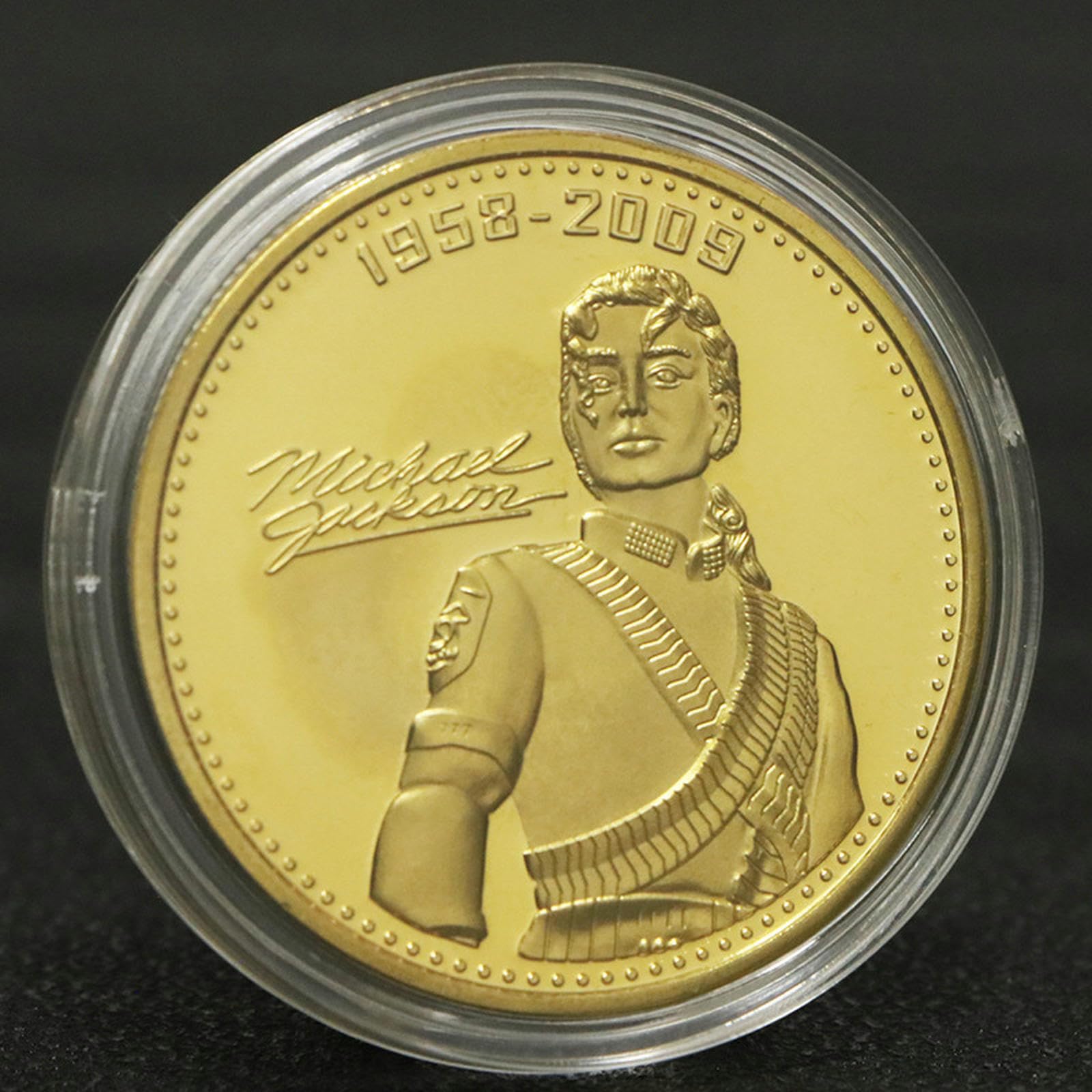 Estrella de los Estados Unidos Michael Jackson Moneda Conmemorativa Dorada Colección Creative Crafts - Oro