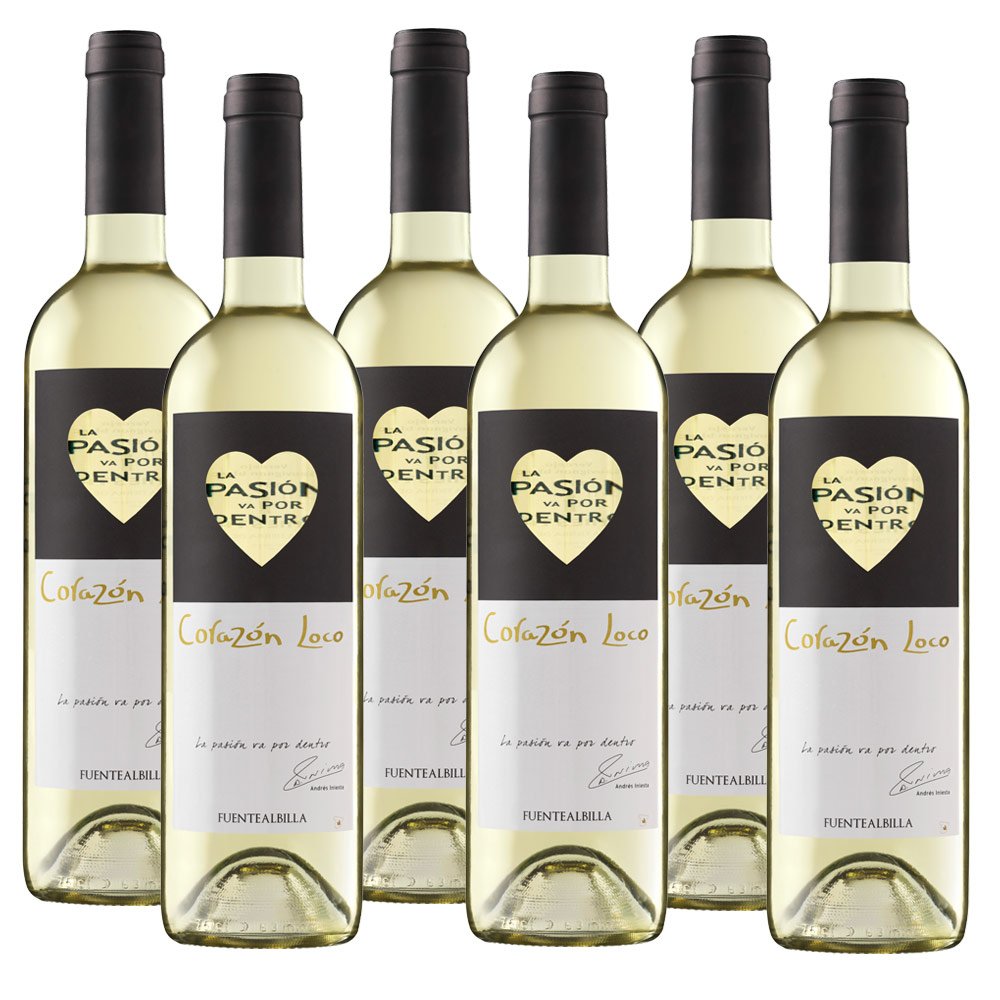 Corazón Loco Blanco - Bodega Iniesta - Trockener Weißwein aus Verdejo und Sauvignon Blanc - D.O. Manchuela - Sparpaket (6 x 0,75l)