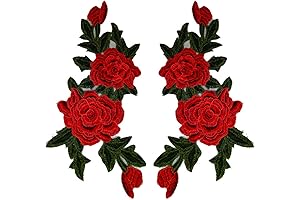 Exquisite Red Rose Applique Embellishments
