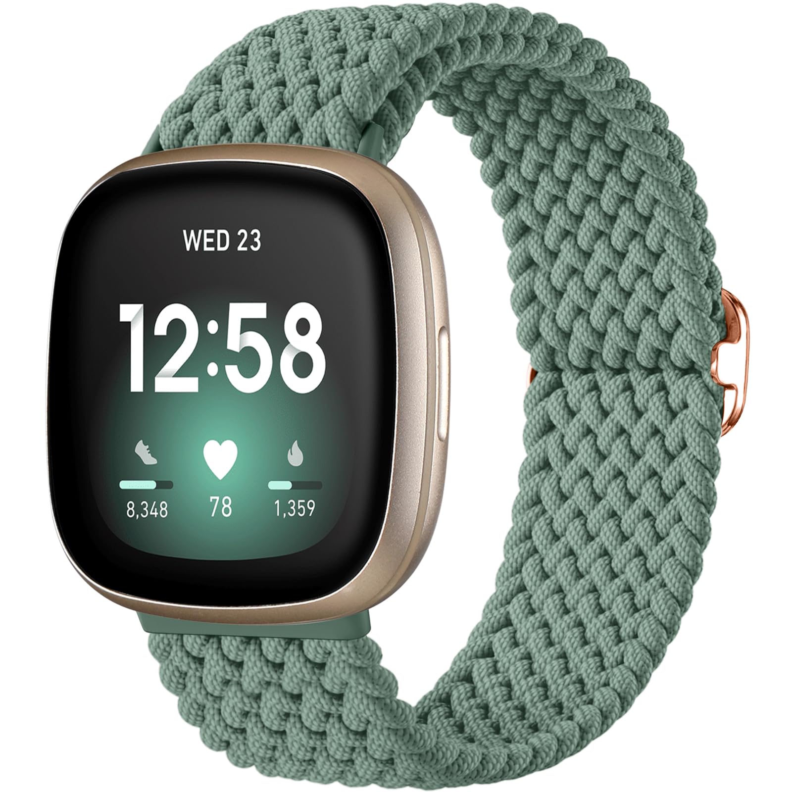 Braided Stretchy Band Compatible for Fitbit Sense/Versa 3/4 and Sense 2, Soft Elastic Strap Bracelet Wrist Bands for Smart Watch, Accessory for Men and Women