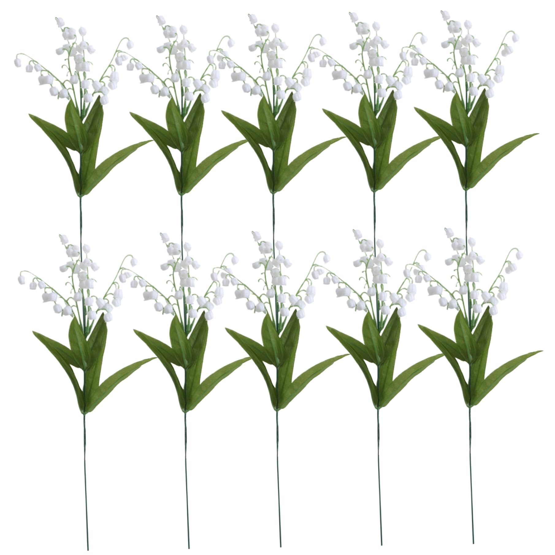 Muguet artificiel qui ne fane pas clochettes blanches décoratives sans entretien 10 pcs