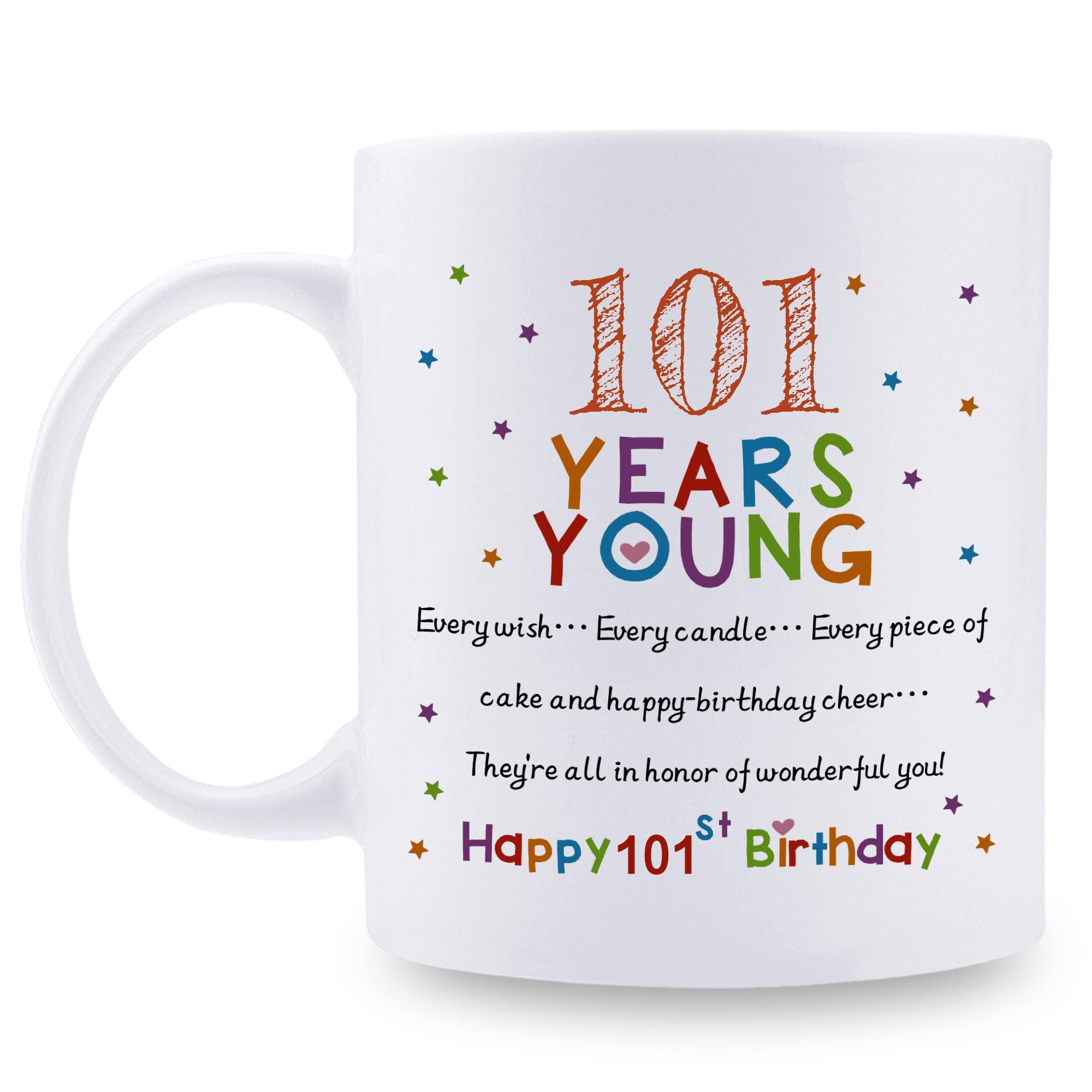 aiyaya 101st Birthday Gifts for Women Men - 101 Years Young Birthday Mug - 101st Birthday Gifts for Grandma Grandpa Mom Dad Friend Sister Brother Uncle Aunt Coworker - 11oz Coffee Mug