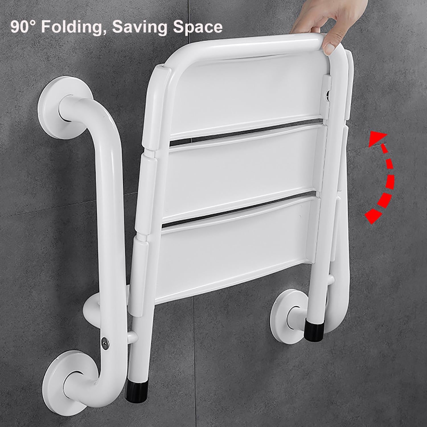 Asiento de Ducha Plegable,Silla de Ducha Antideslizante | Taburete de Baño Montada en la Pared,Banco de Ducha para Ancianos/Discapacitados,Ahorro de Espacio,Acero,Soporta 150 kg