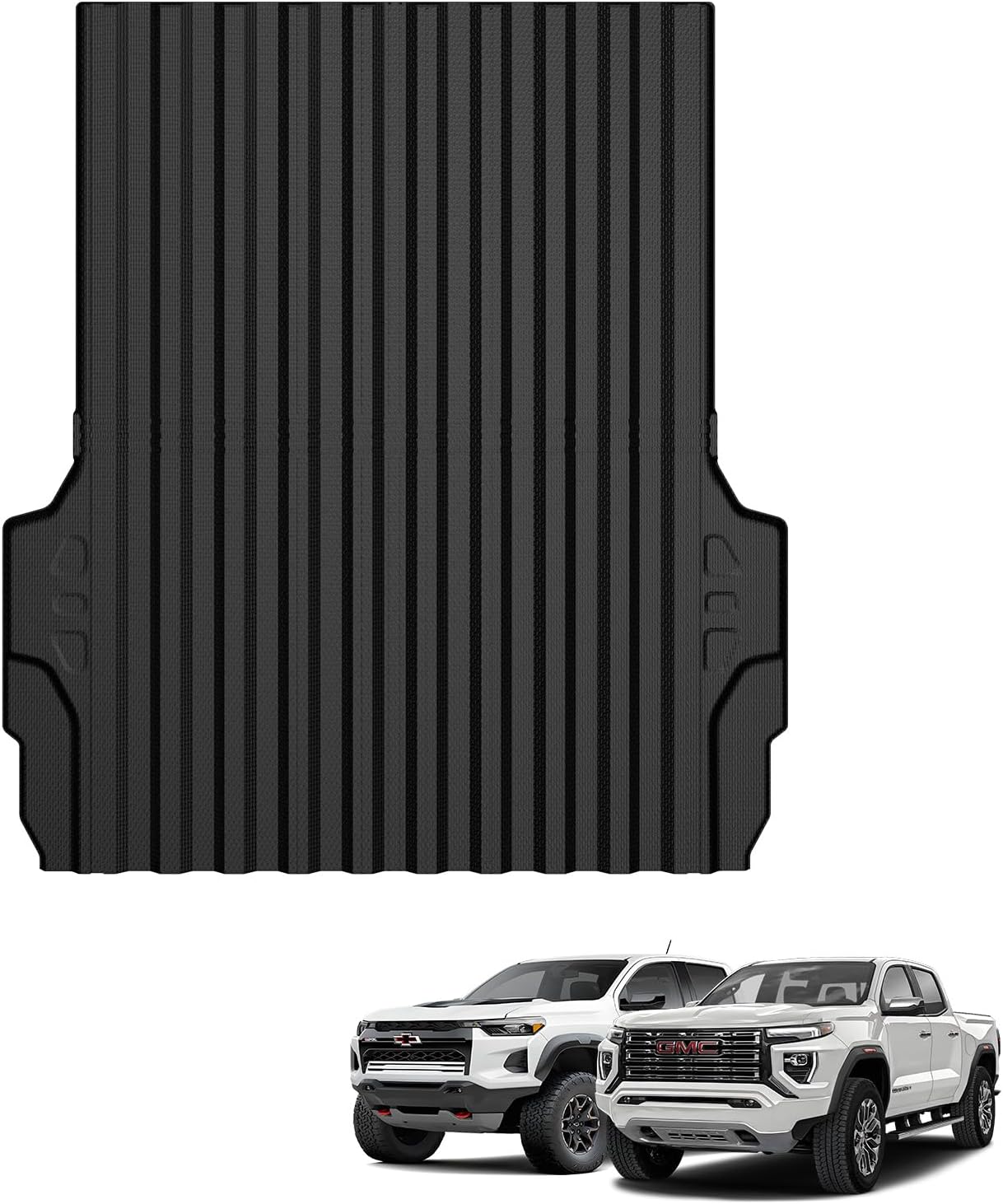 Bed Mat Compatible with 2023 2024 Chevy Colorado/GMC Canyon Perfectly Flush TPE Cargo Mats Bed Liner Heavy Duty Rear Trunk Mat All Weather Protection