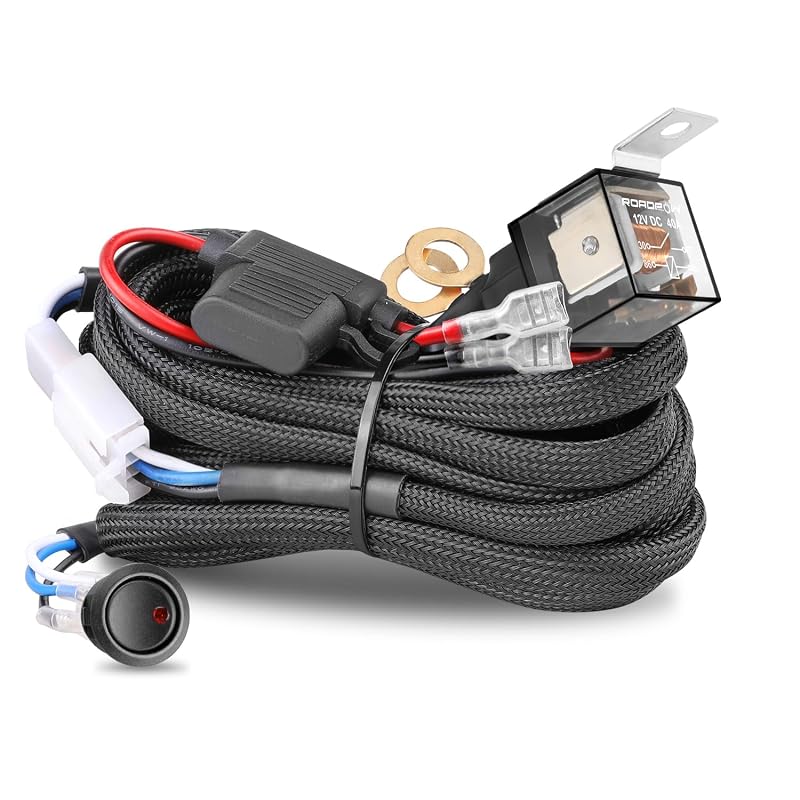 Chicote Elétrico NR NIRIDER 12 V 40 A com Relé, Fusível e Interruptor para Barra LED – 1 unidade