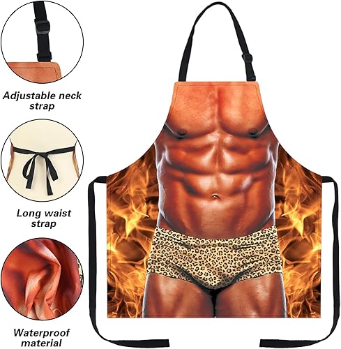 Miniatura 2 de Delantales divertidos para hombres de cocina y parrilla, regalos de broma divertidos para Navidad, intercambio de regalos de elefante blanco (hombre