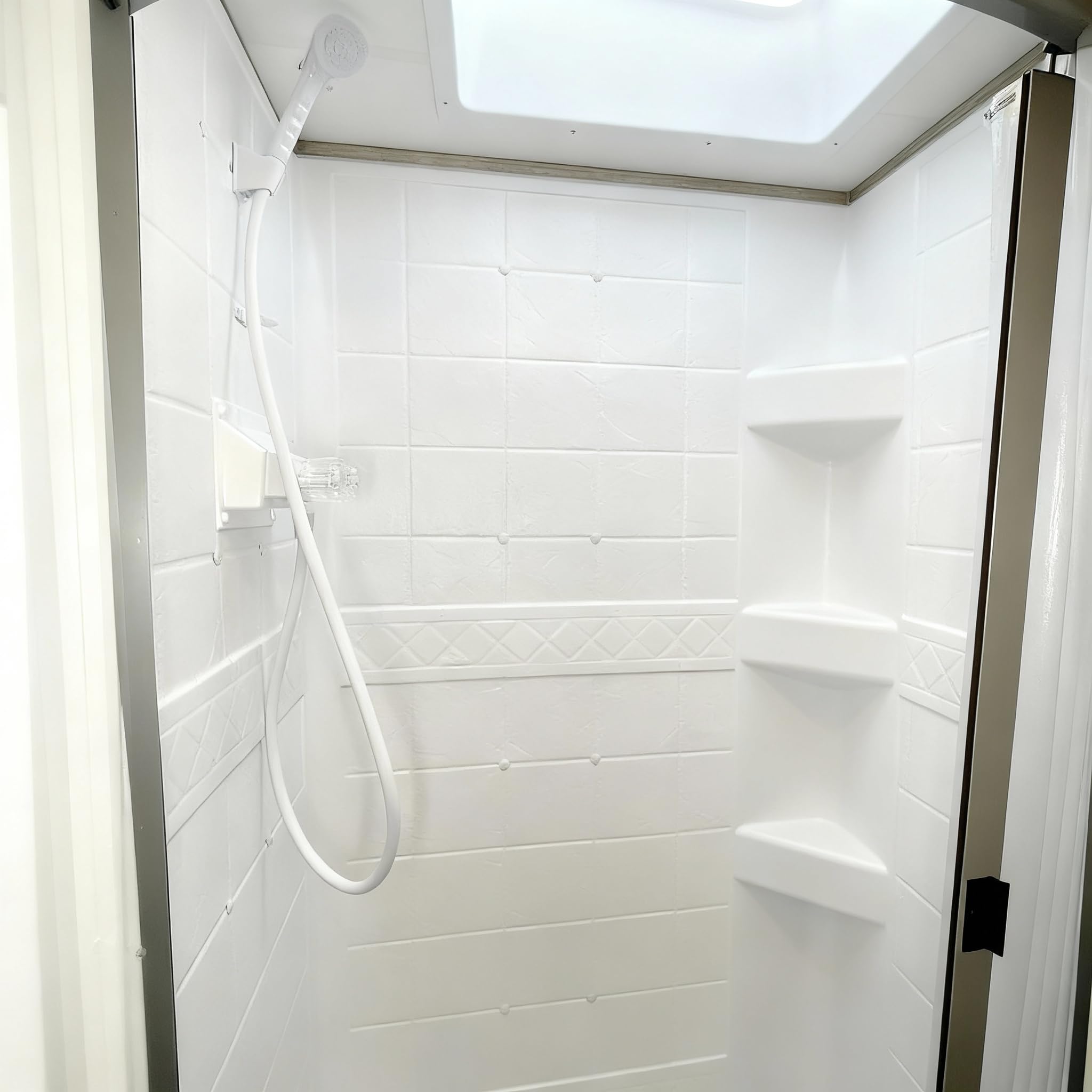 Robinet de Douche pour Camping-Car, Valve de Rechange avec 2 poignées à Bouton pour Douche intérieure et extérieure