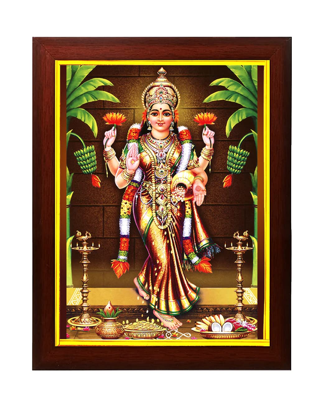 Cadre photo pour mur et chambre marron zig zag Gruha Lakshmi 24,1x34,3 cm