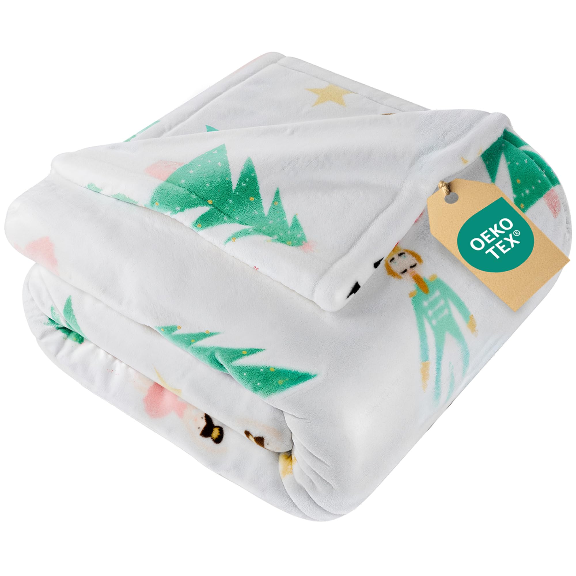 ultra soft fleece blanket throw size - christmas flannel fleece luxury throw blanket - lightweight throw for couch, bed, chair - warm & breathable - cozy microplush bedding - christmas print