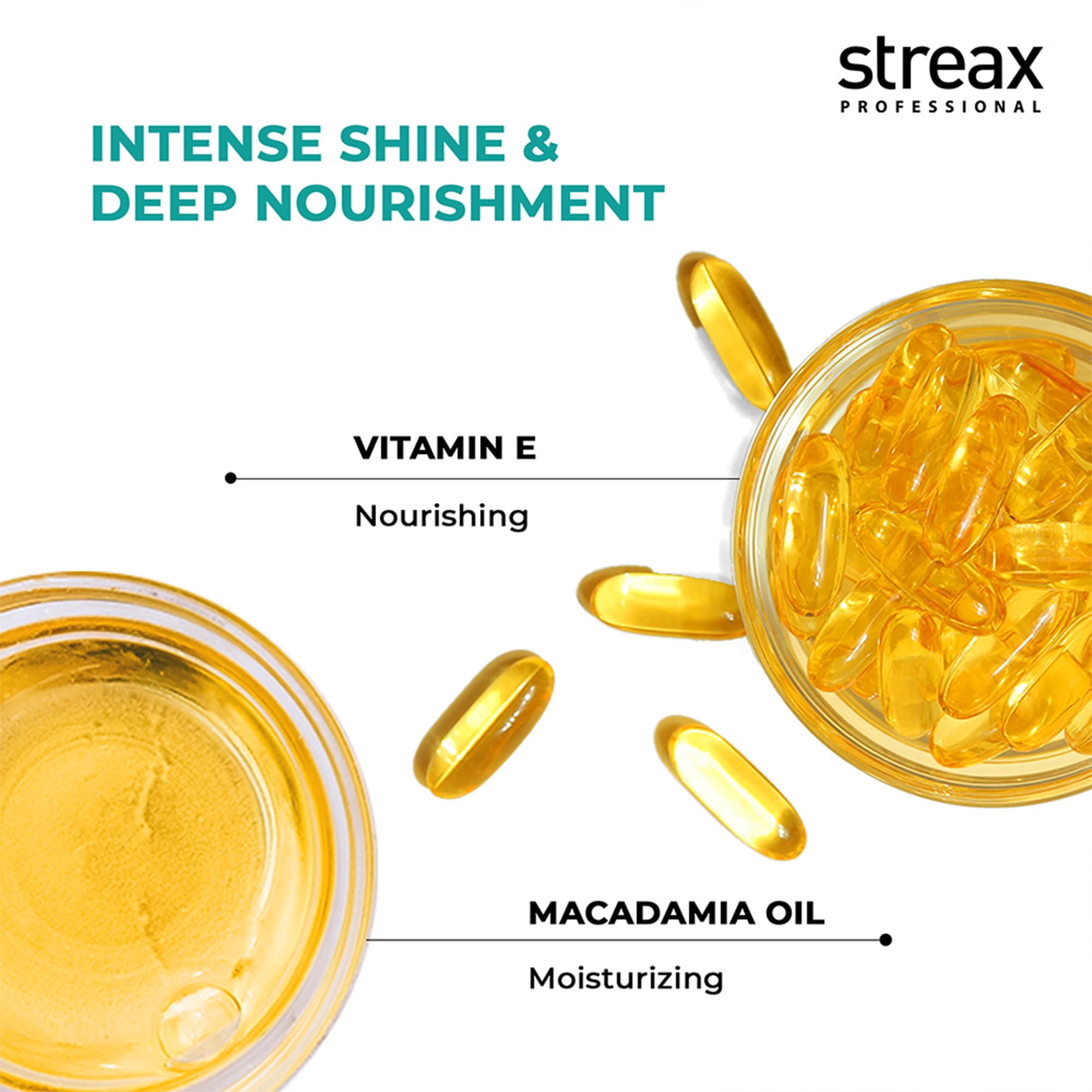 Streax Professional Vitariche Gloss Hair Serum, 200ml|for Dry Frizzy Hair|for Women|Enhance Shine and Smoothness, Anti Frizz |With Vitamin E & Macadamia Oil| For Curly Hair, Straight Hair, Wavy Hair 2