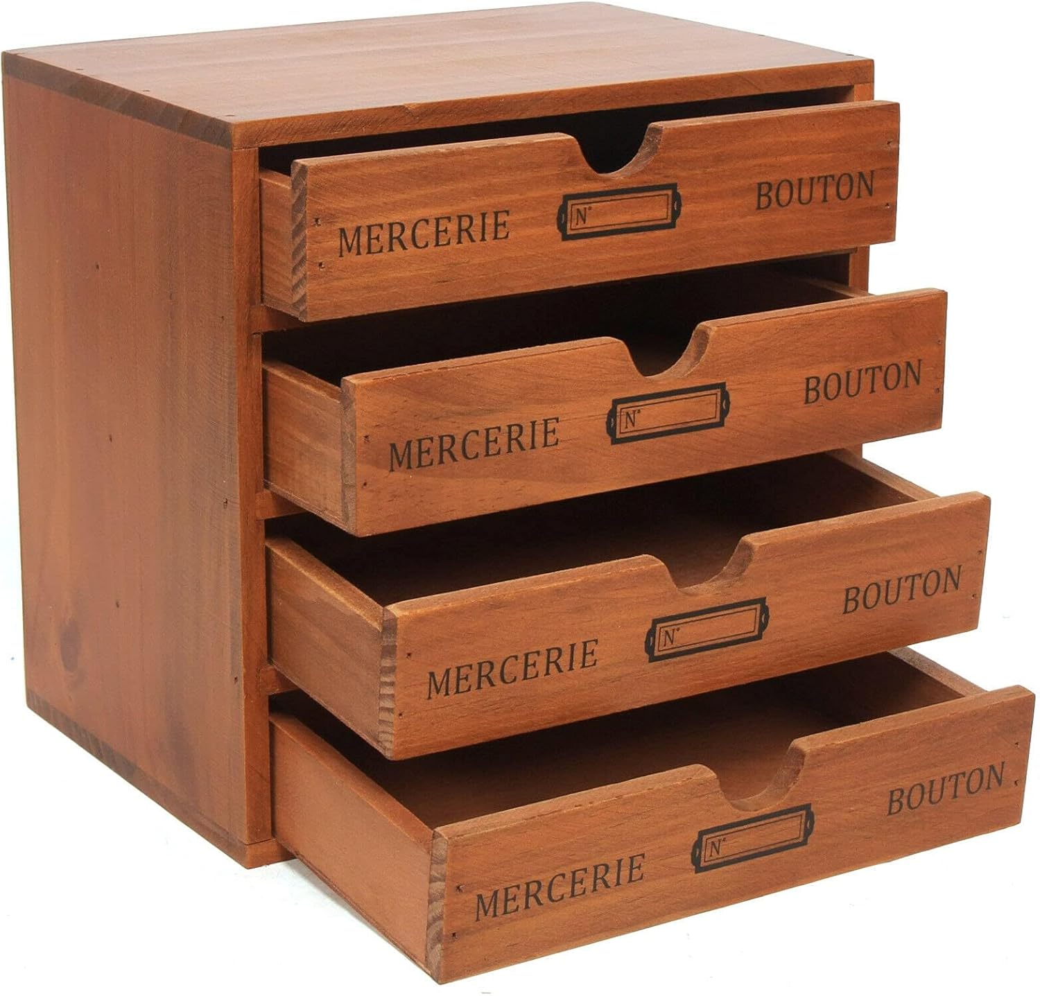 4 Tier Desktop Drawers Organizer Cabinet, Desk Storage Box for Dresser Tabletop, School Office Supplies Desk Organizer for File Makeup Jewelry Sewing Craft Accessories Library Card Catalog