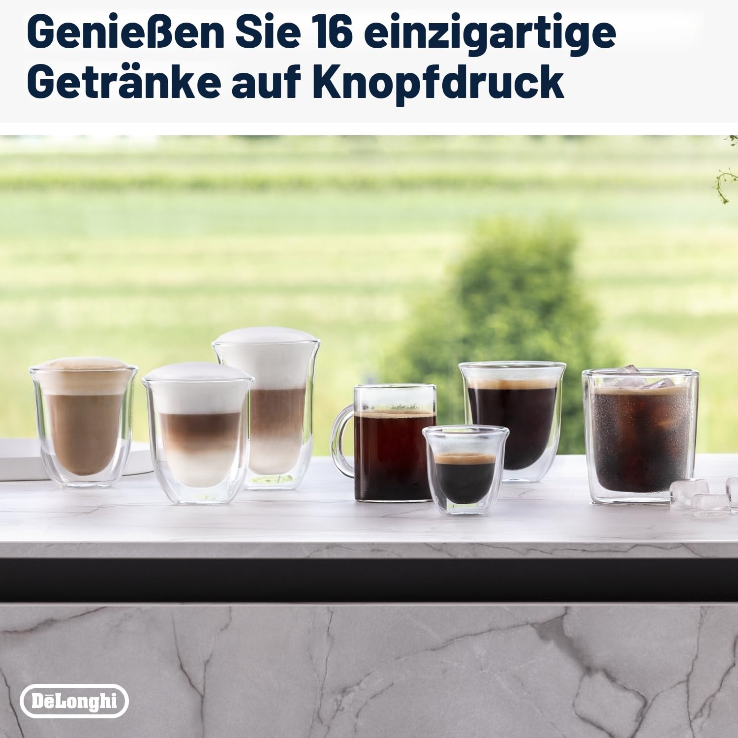 De'Longhi Rivelia EXAM440.55.G Kaffeevollautomat mit LatteCrema Milchsystem, Wechselbarer Bohnenbehälter, 16 Kaffee- & Milchgetränke auf Knopfdruck, Extra-Shot-Funktion, 3,5" Touch-Display, Grau