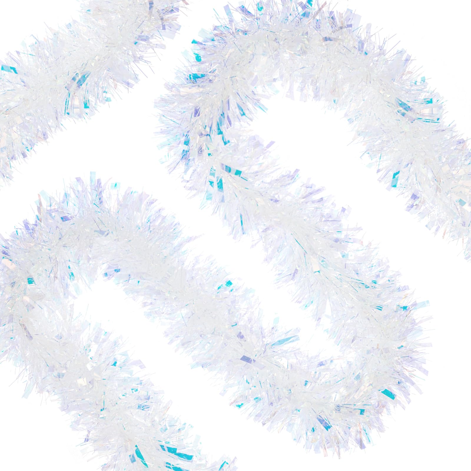 6 m lange Weihnachts-Lametta-Girlande, schillerndes Metallic-Lametta, gedrehte Girlande, Glitzerfolie, Girlande für Weihnachtsbaumdekoration, Hochzeit, Partyzubehör