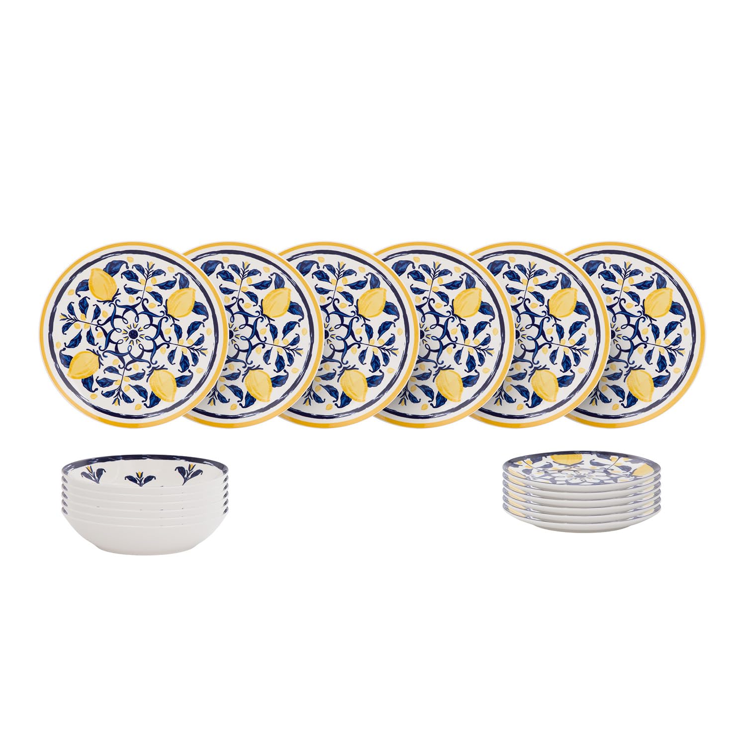 18-teiliges Porzellanteller-Set Zitronen Amaltea
