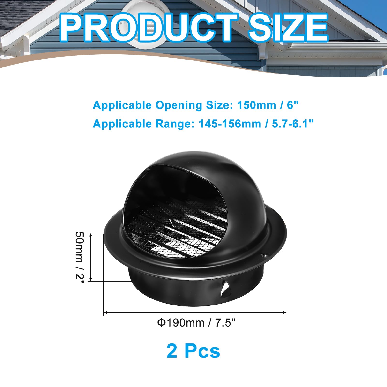 PATIKIL 6 Inch Vent Round Cover - Image 2