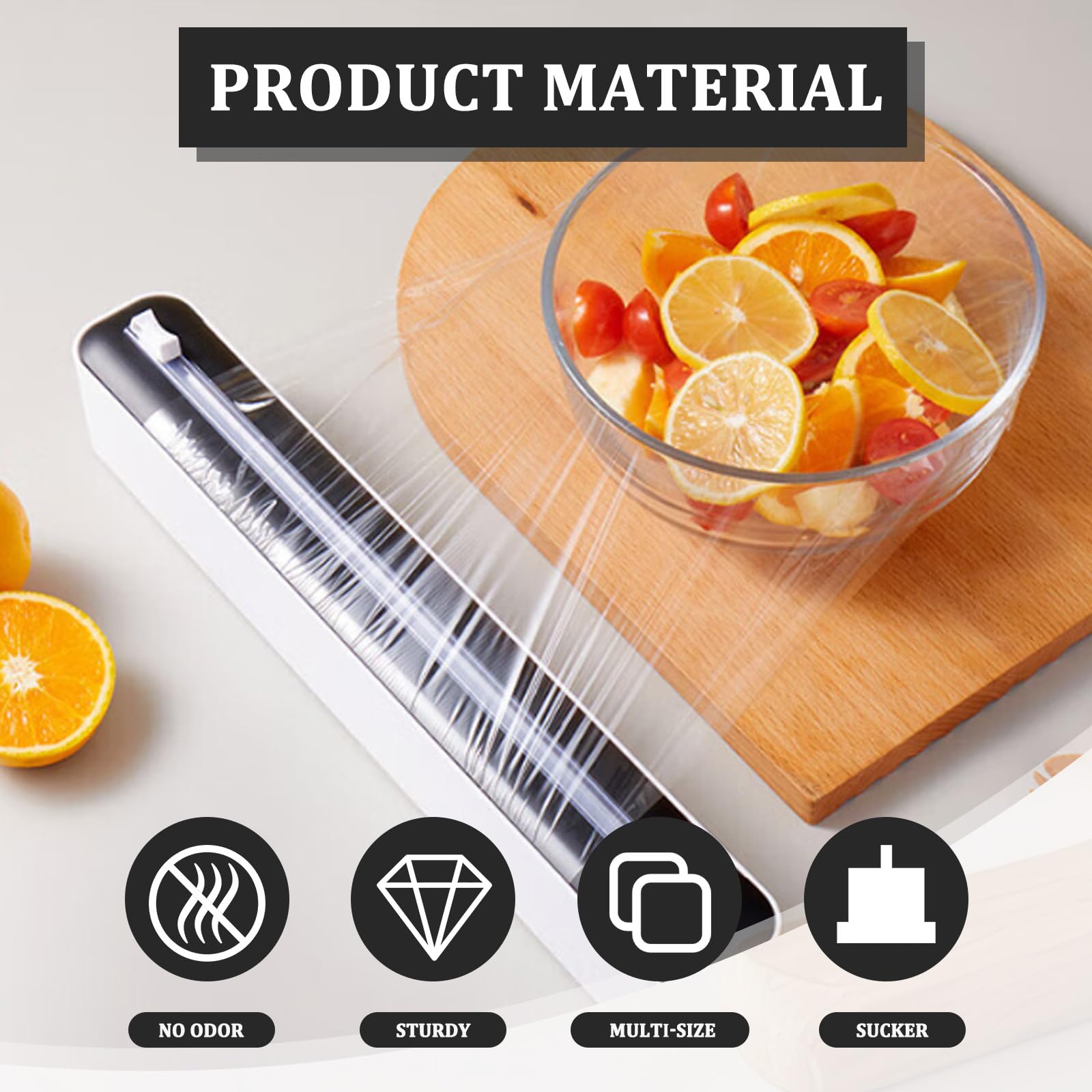 Derouleur Film Alimentaire Distributeur Film Alimentaire,Ventouse Distributeur Papier Aluminium pour Papier d'Aluminium,Papier de Cuisson,Couteau Coulissant Bidirectionnel,36 * 5 * 7CM
