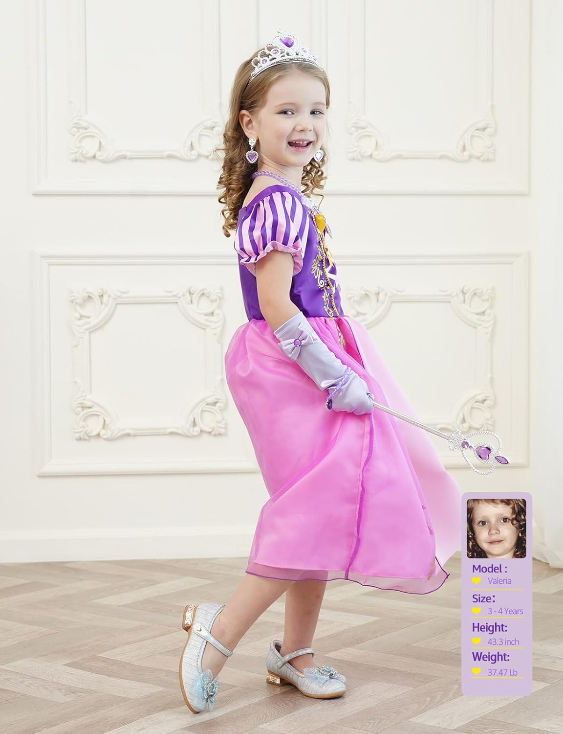 Purple Princess Dresses For Girls Costume Kids Cosplay Halloween Party Outfits 3-10Y - Image 3