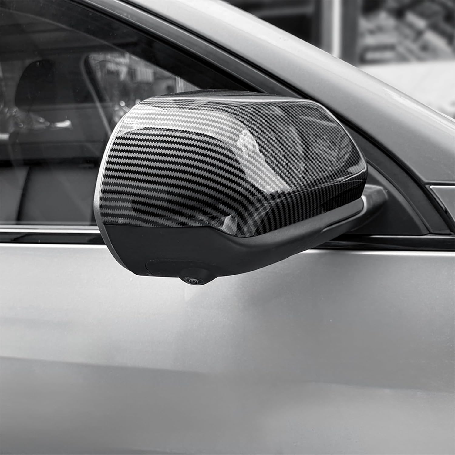 Mirror Cover Automotive Exterior Accessories Bright Rear View Mirror Cap Side Covers, Compatible with Chevy Equinox 2025-2026 Accessories (Carbon Fiber Pattern)