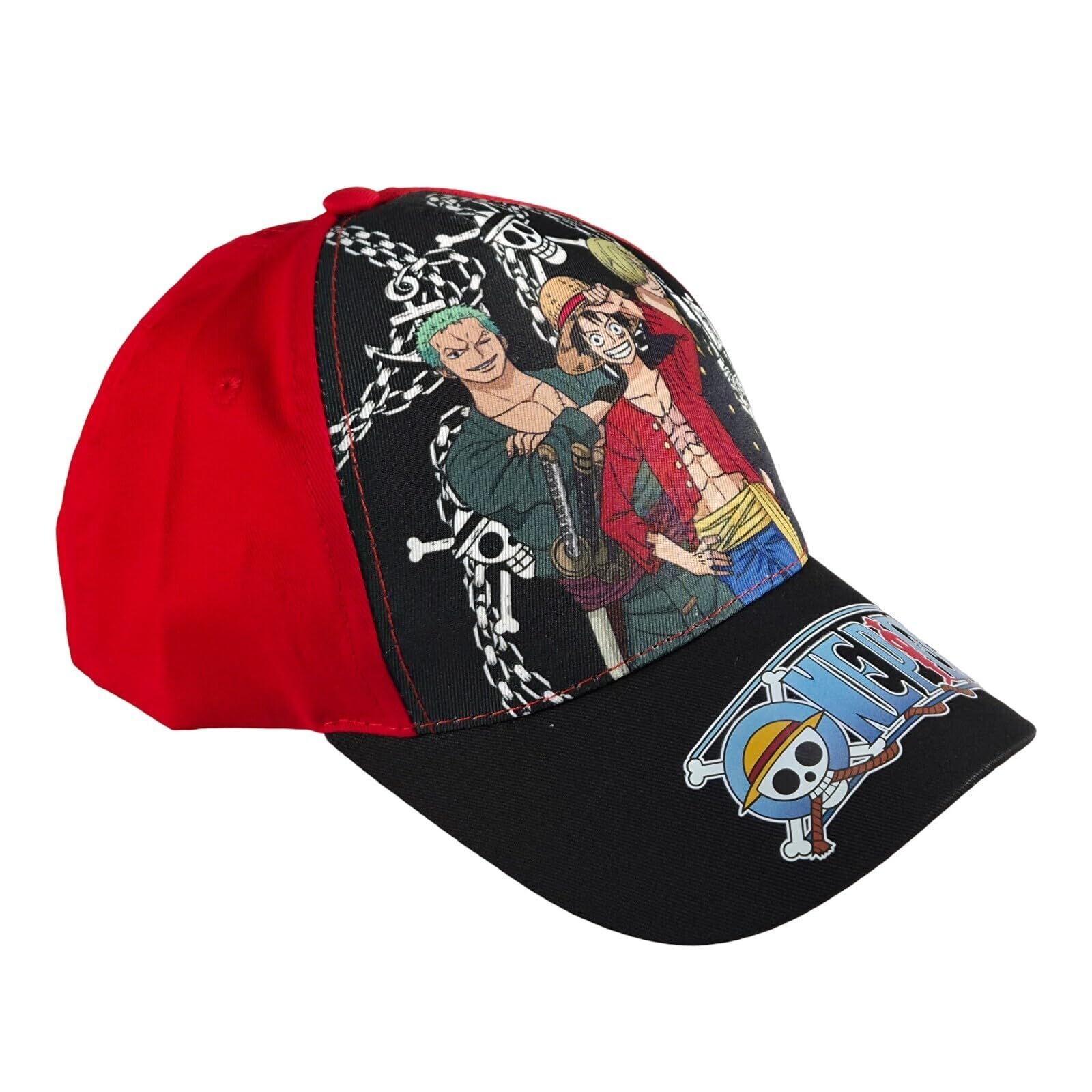 Gorra de béisbol para niños de One Piece, 2 diseños con la tripulación del sombrero de paja y la tripulación del sombrero de paja, tamaño ajustable (54 – 56 cm) – Merch oficial de anime – Gorra de