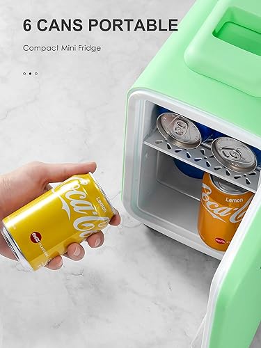 Miniatura 4 de Reemix Mini nevera, 3.7 litros6 latas, refrigerador portátil y calentador personal para el cuidado de la piel, cosméticos, bebidas, alimentos, ideal