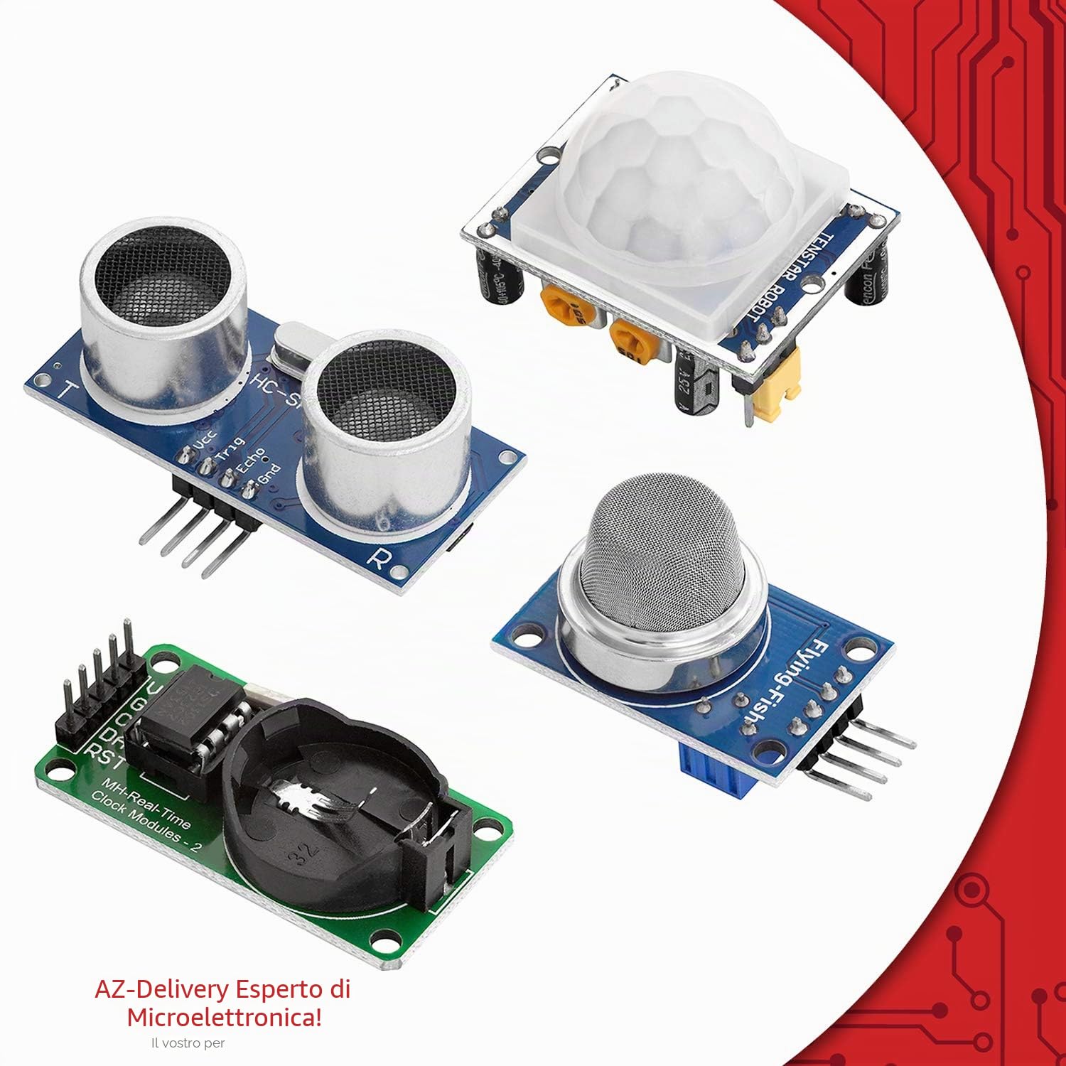 AZDelivery 5 x Kit 16 in 1 - Kit di accessori compatibile con Arduino e Raspberry Pi incluso un E-Book!