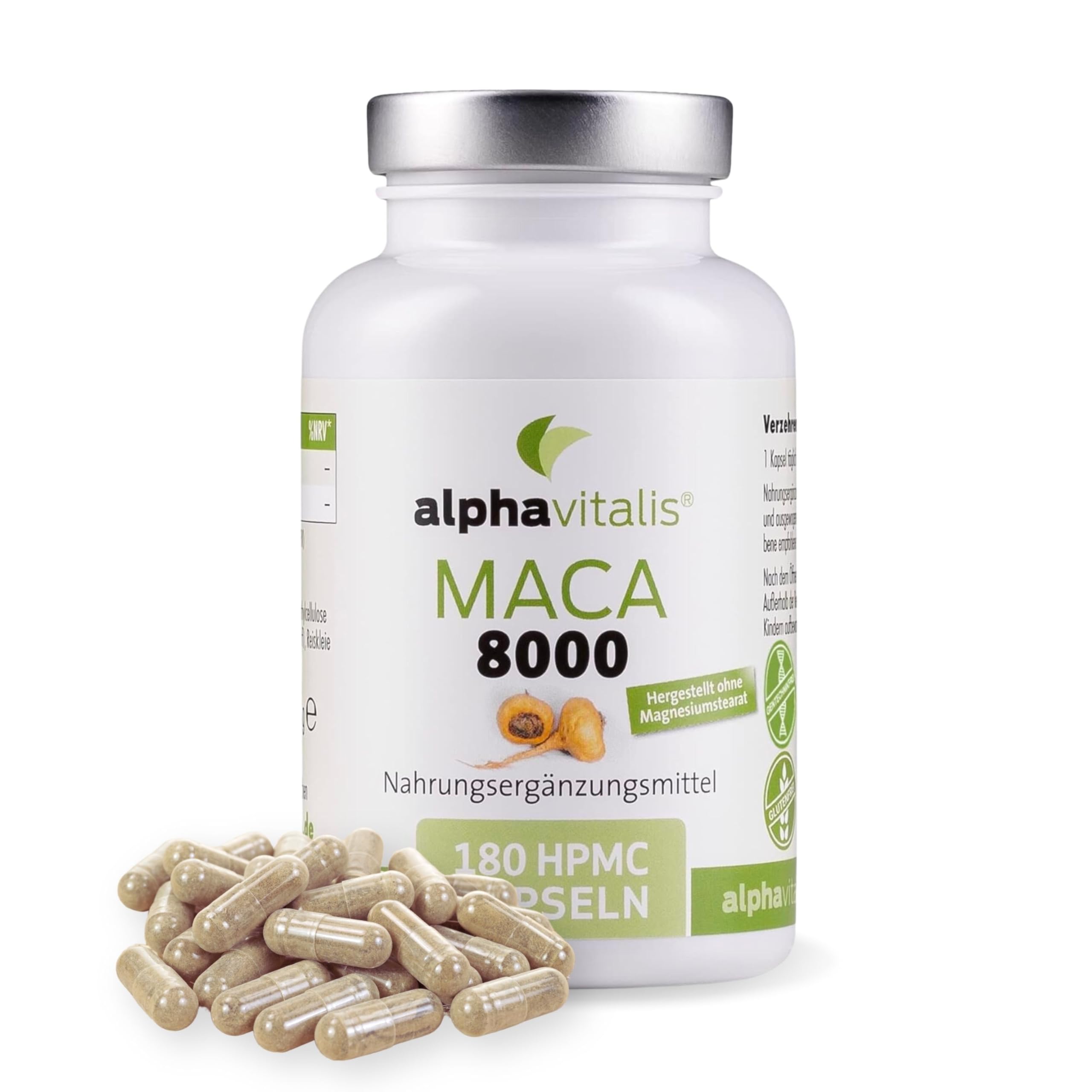 Maca Kapseln hochdosiert 20:1-8000 mg Maca Pulver pro Kapsel - 180 Kapseln veganer Maca Extrakt - Vorrat für 6 Monate Extrakt